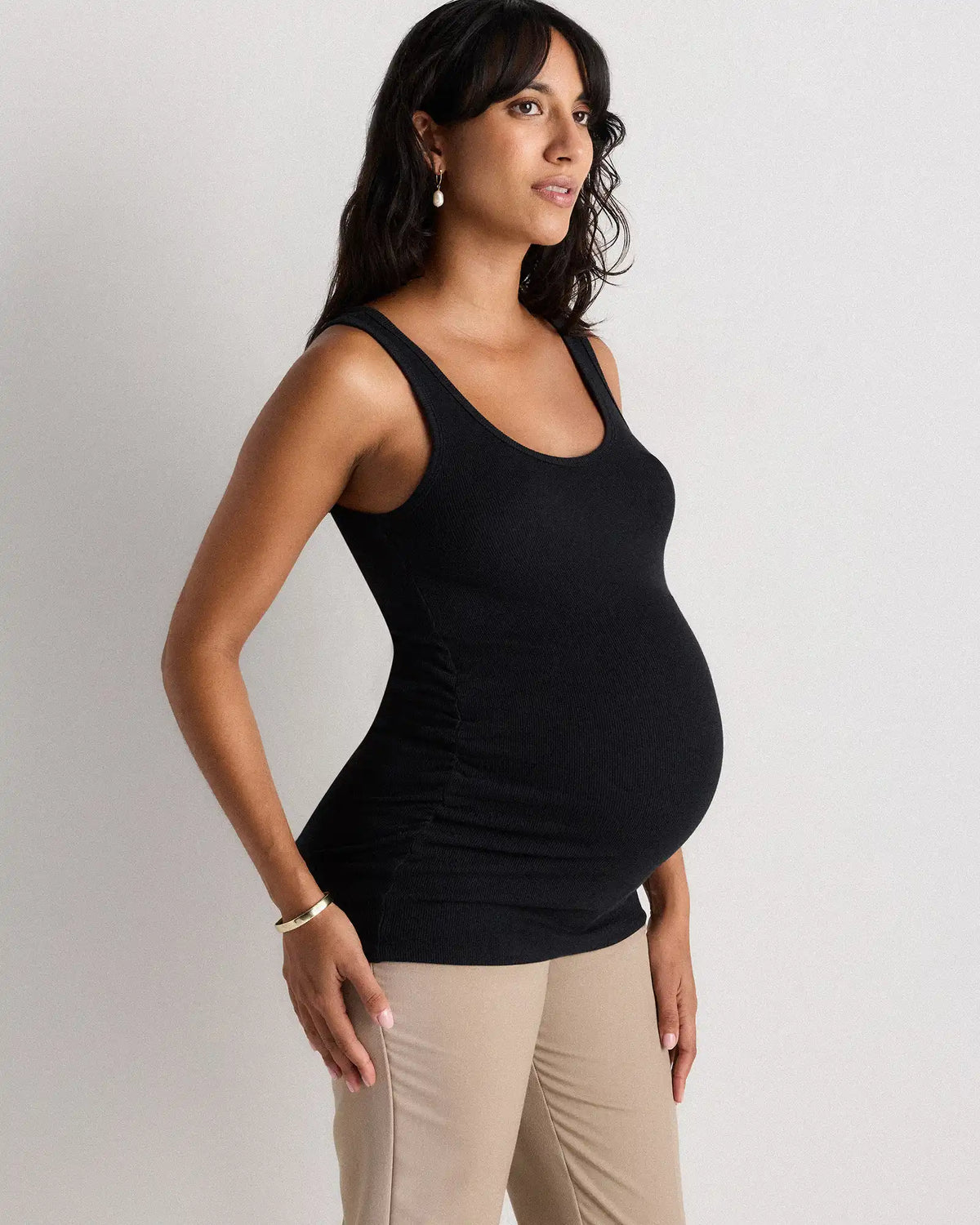 Bamboo Rib Maternity Scoop Neck Tank