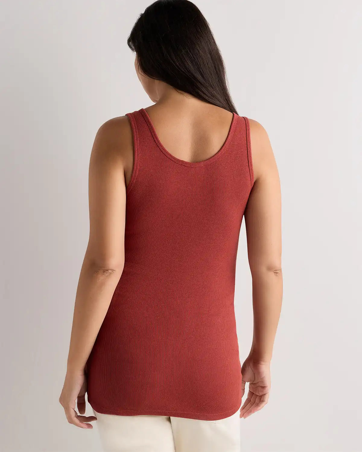 Bamboo Rib Maternity Scoop Neck Tank
