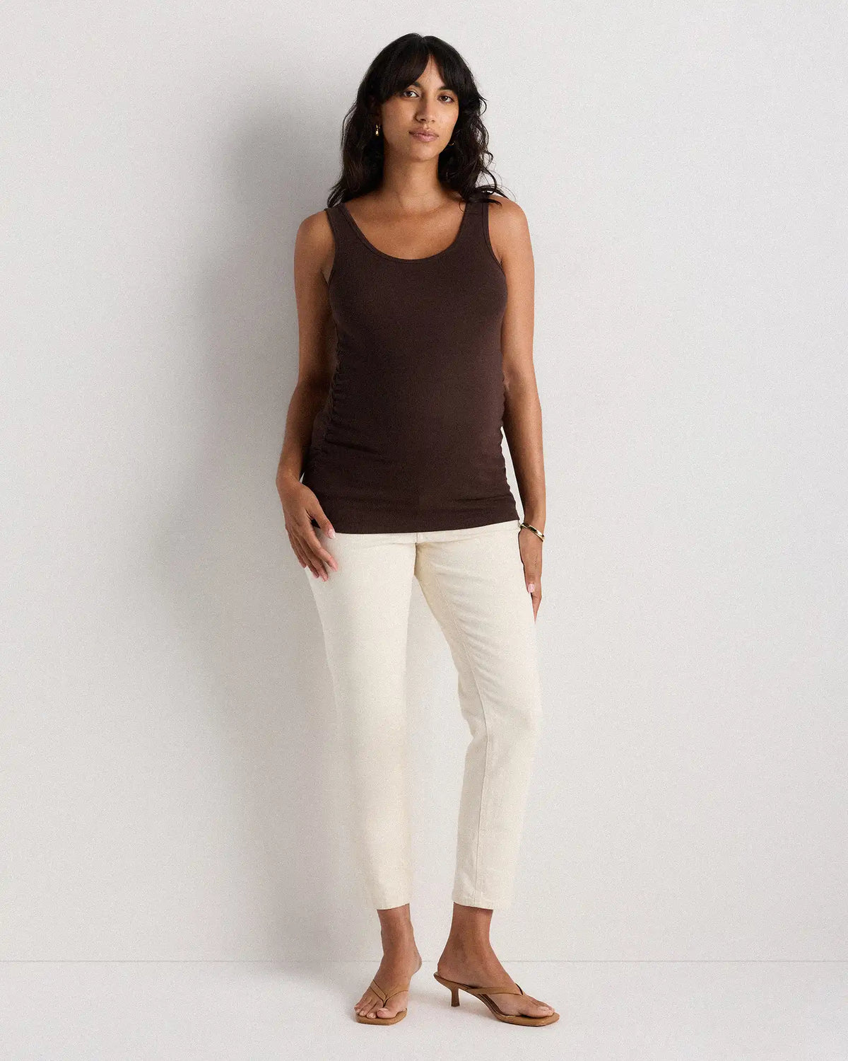 Bamboo Rib Maternity Scoop Neck Tank