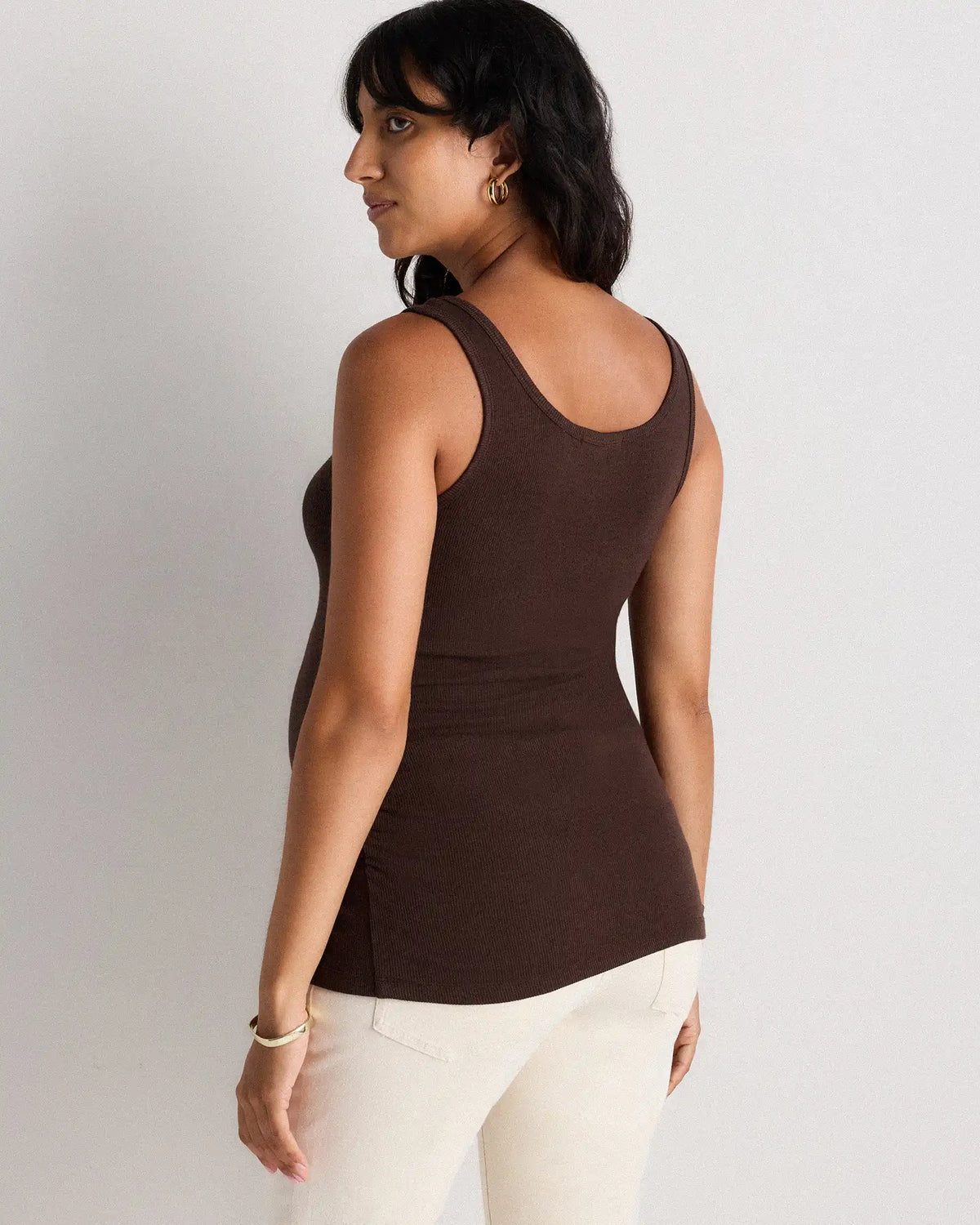 Bamboo Rib Maternity Scoop Neck Tank