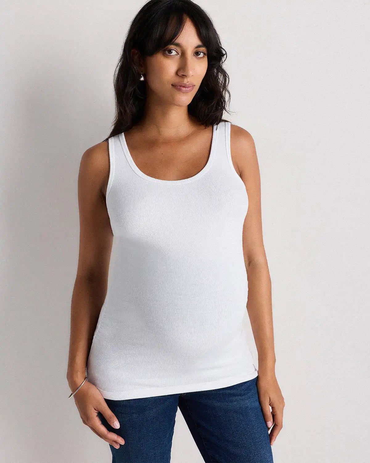 Bamboo Rib Maternity Scoop Neck Tank
