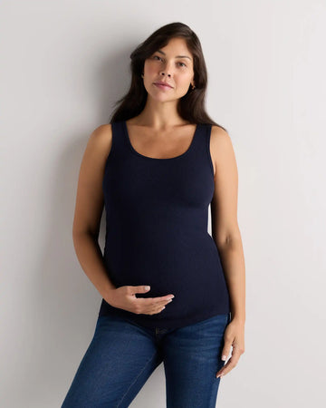 Bamboo Rib Maternity Scoop Neck Tank