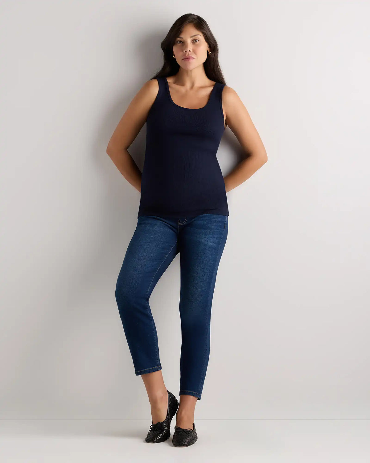 Bamboo Rib Maternity Scoop Neck Tank