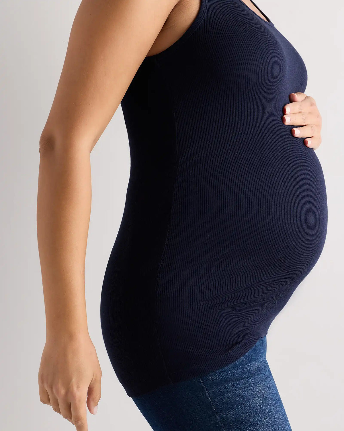 Bamboo Rib Maternity Scoop Neck Tank