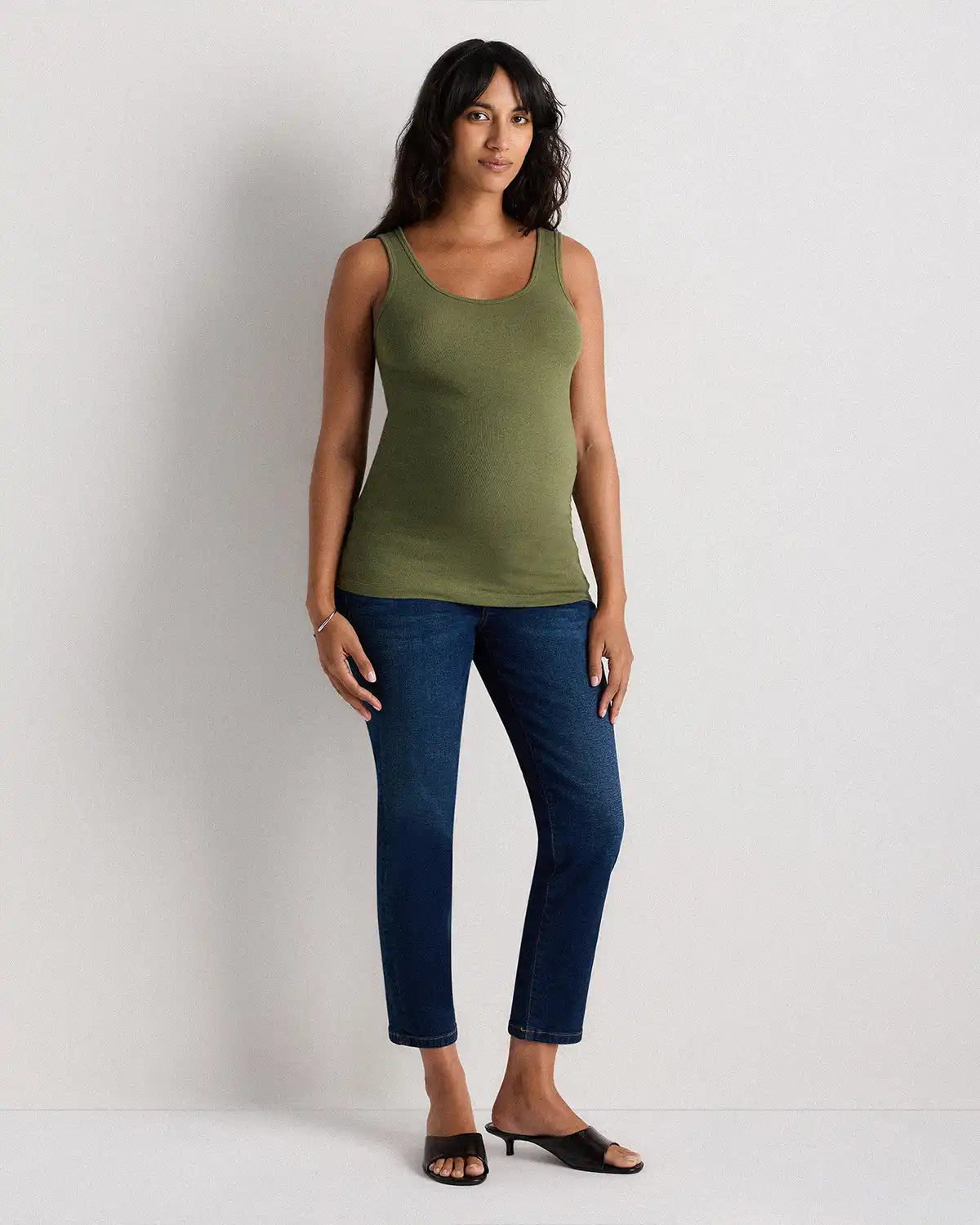 Bamboo Rib Maternity Scoop Neck Tank