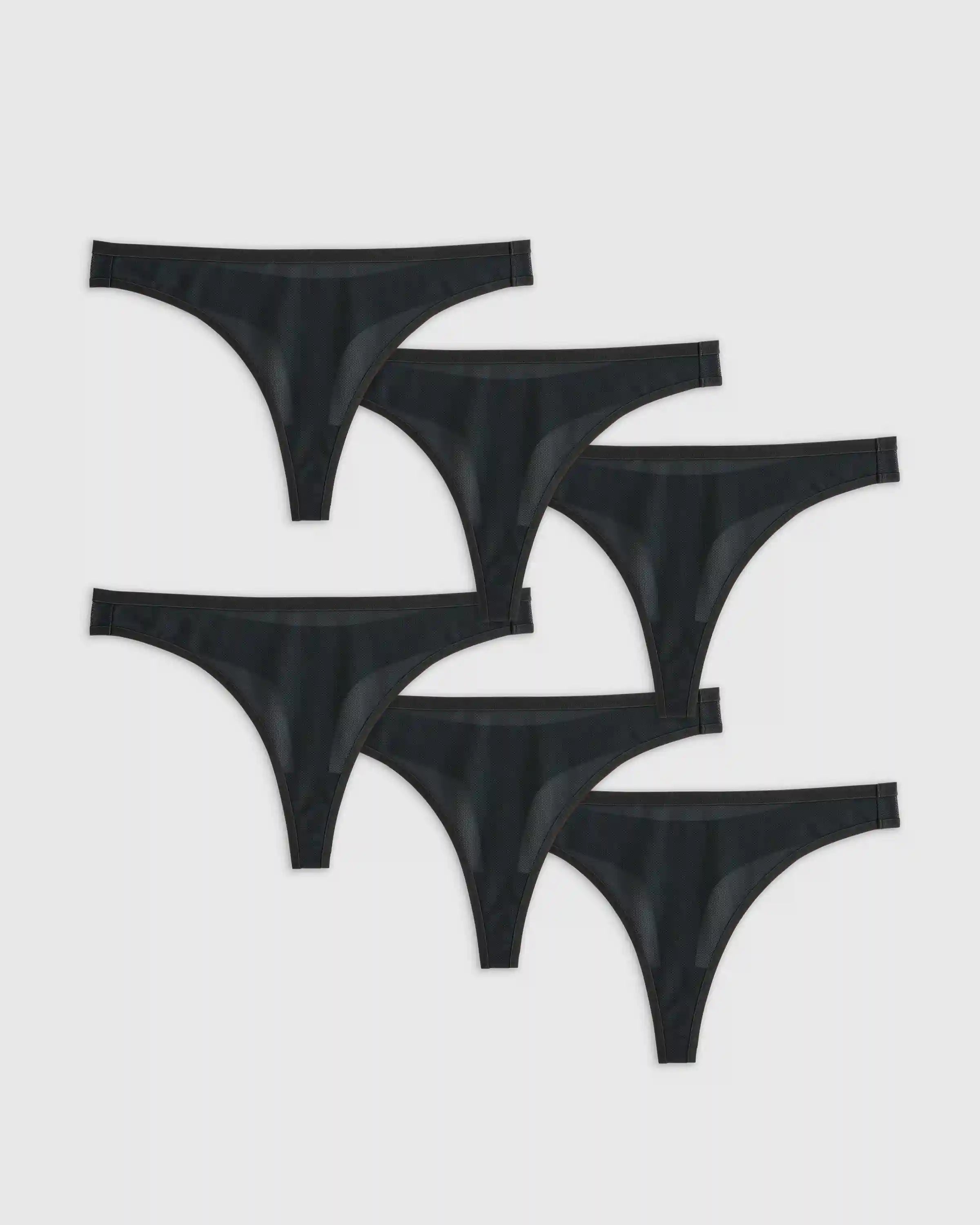 Belgian Mesh Sheer Thong (6-Pack)