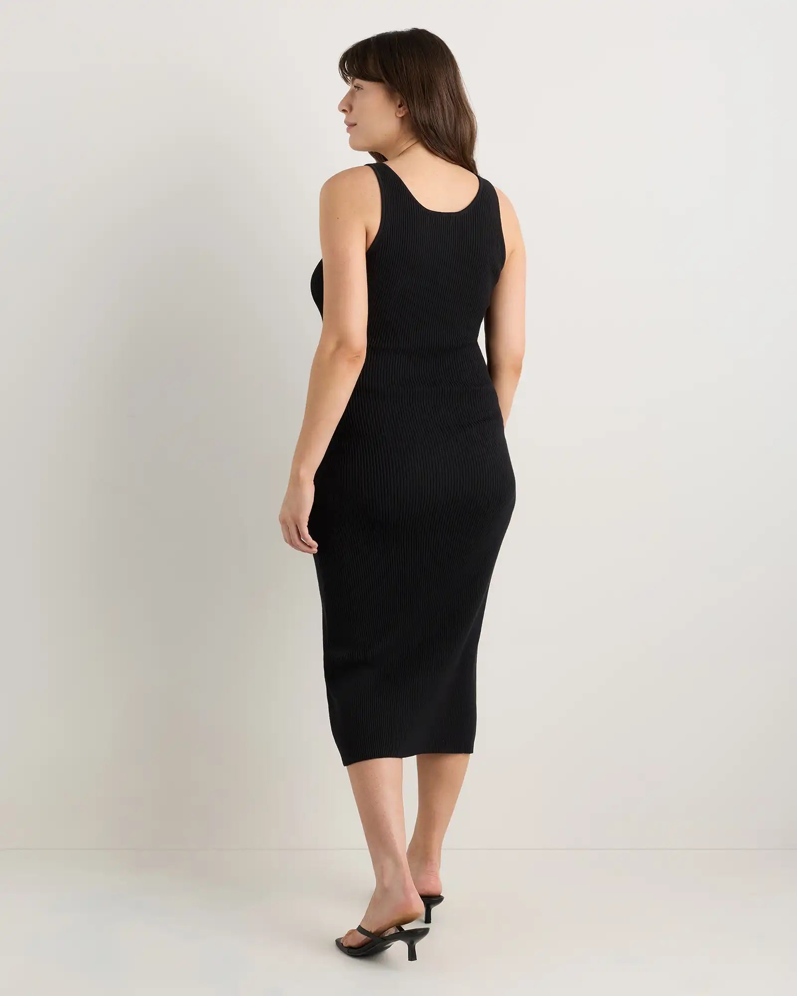 Lightweight Cotton Cashmere Maternity Fitted Midi Dress