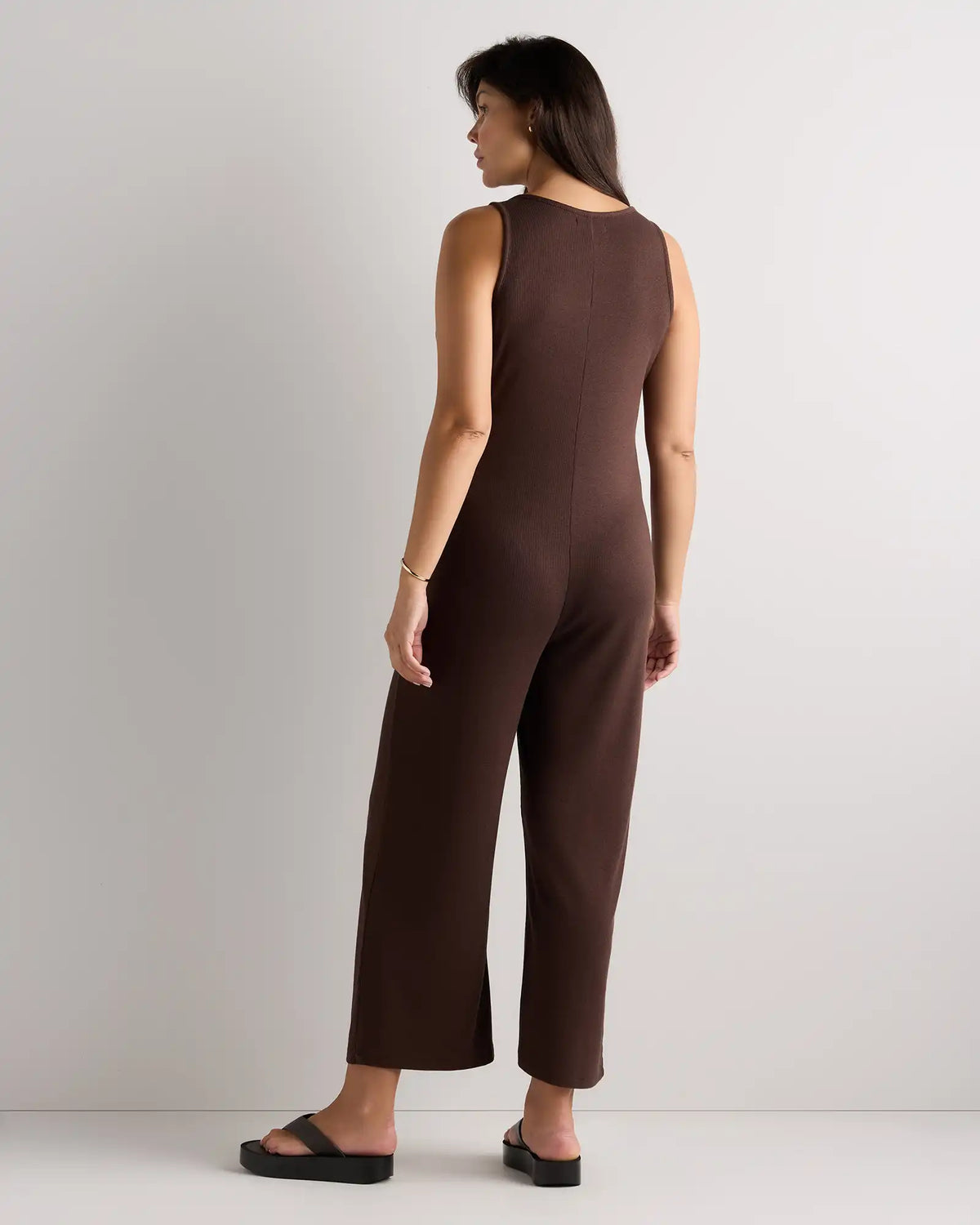 Bamboo Rib Maternity Button Front Jumpsuit