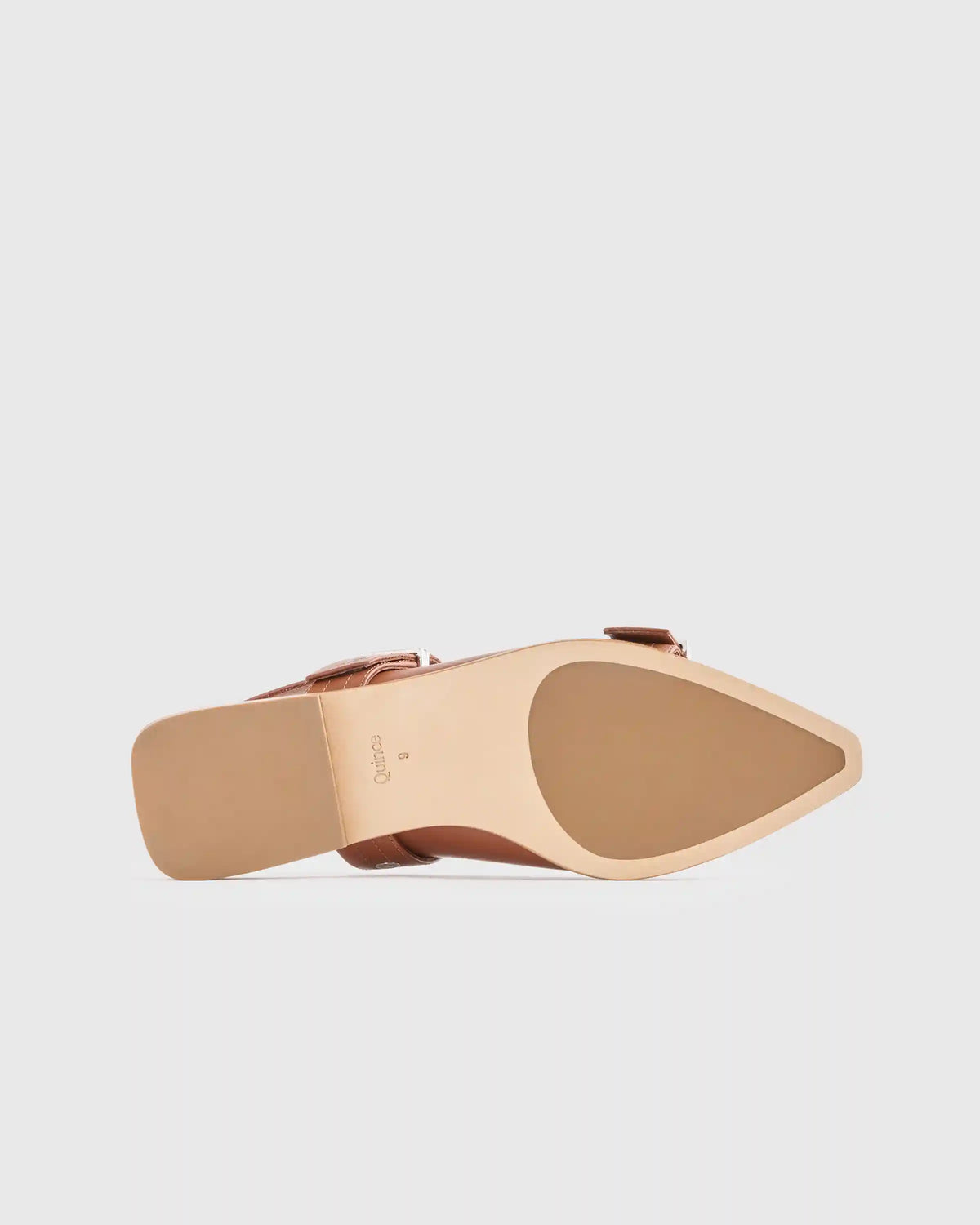 Italian Leather Bold Buckle Slingback Flat