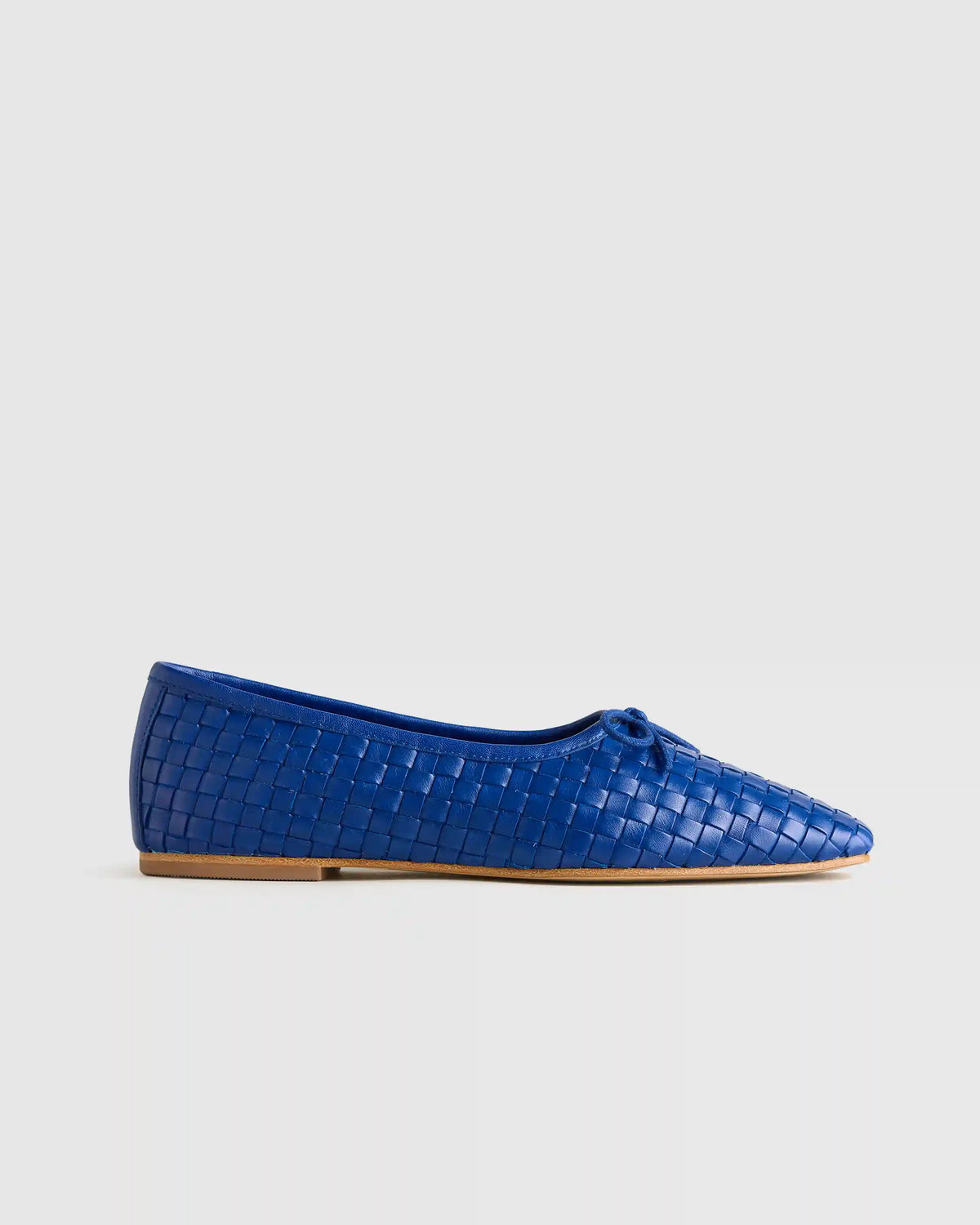 Italian Leather Handwoven Square Toe Ballet Flat