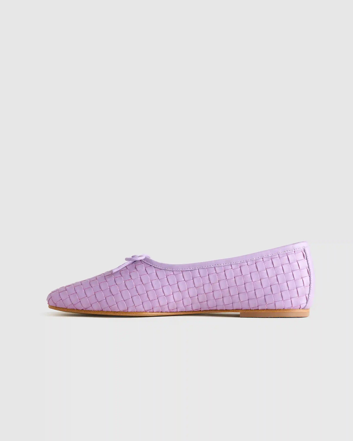 Italian Leather Handwoven Square Toe Ballet Flat