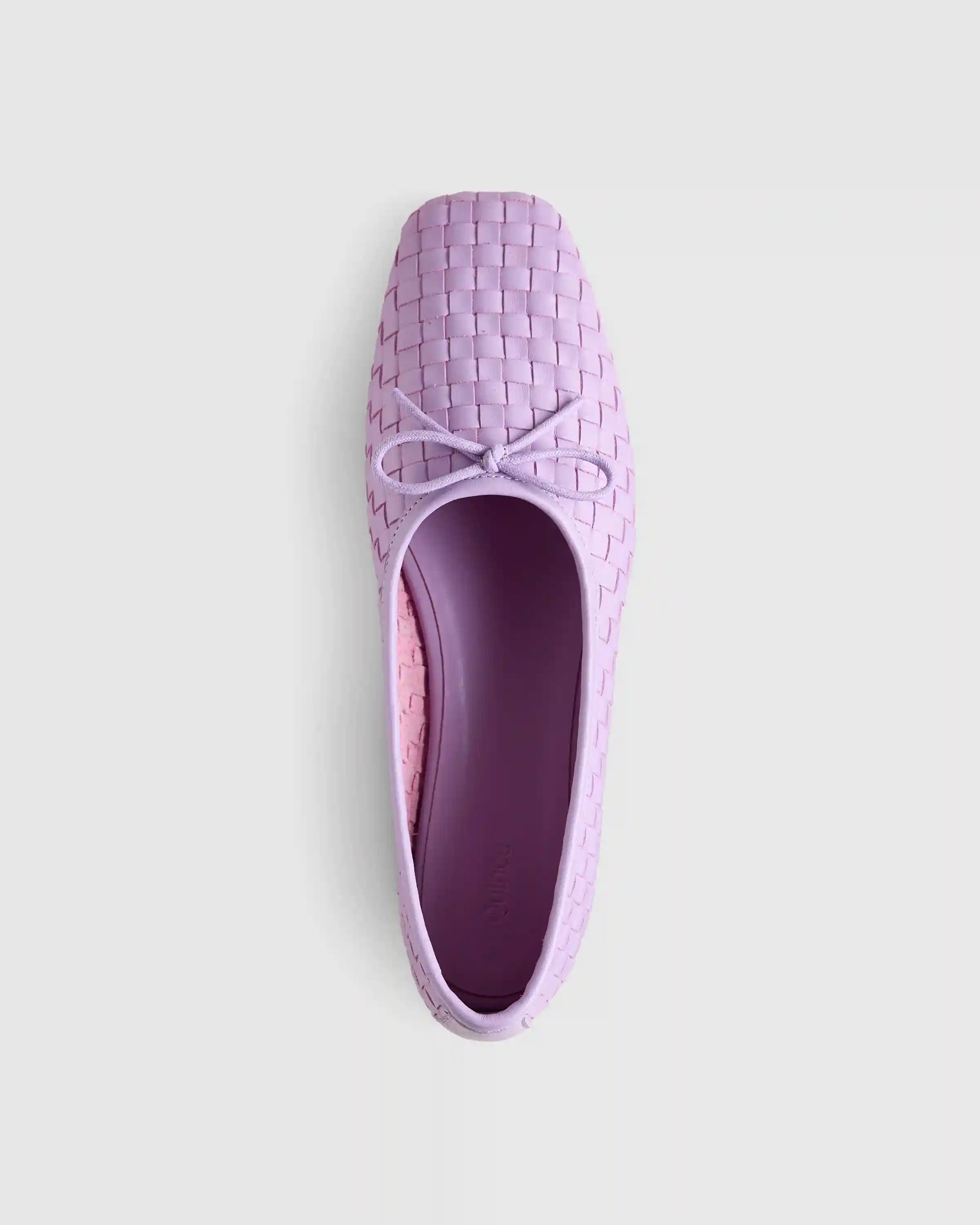 Italian Leather Handwoven Square Toe Ballet Flat