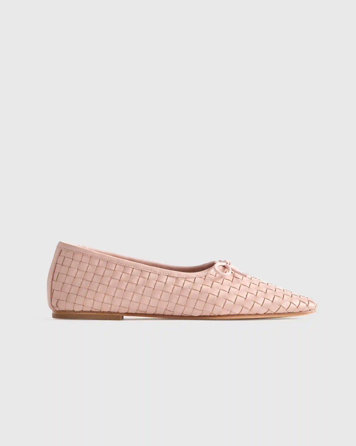 Italian Leather Handwoven Square Toe Ballet Flat