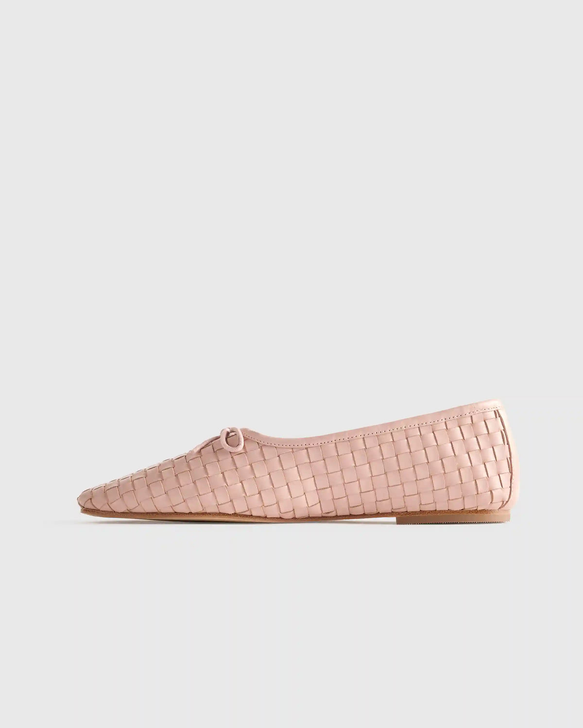 Italian Leather Handwoven Square Toe Ballet Flat