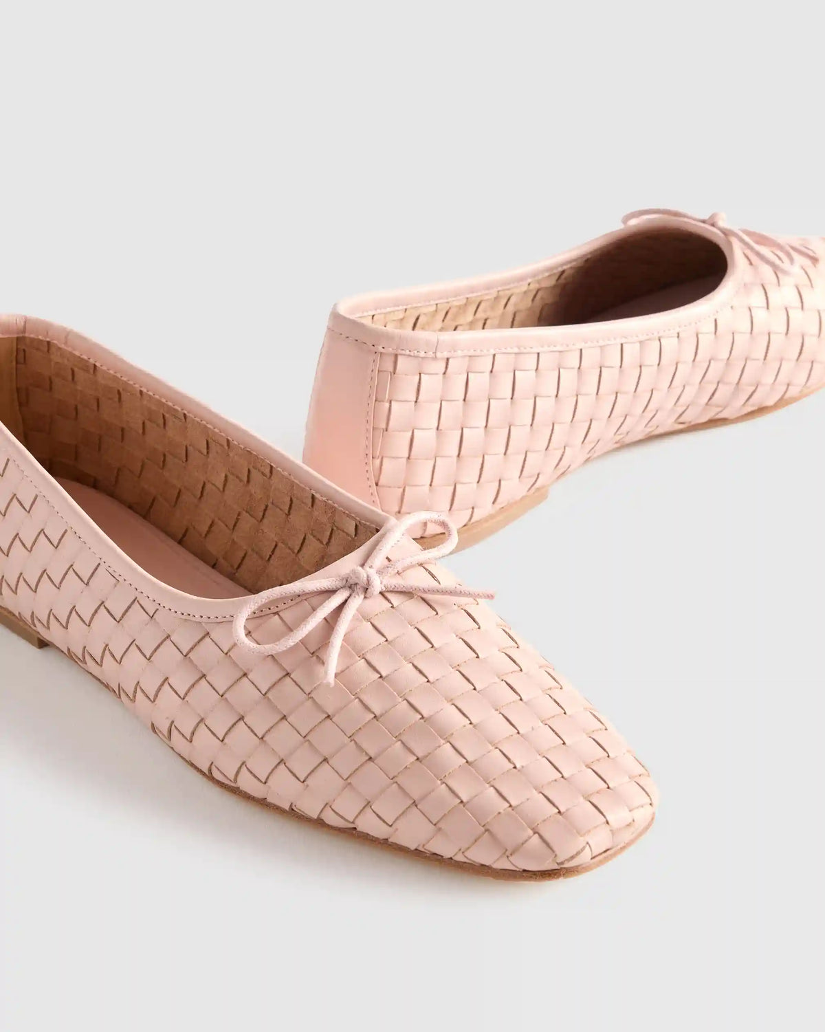 Italian Leather Handwoven Square Toe Ballet Flat