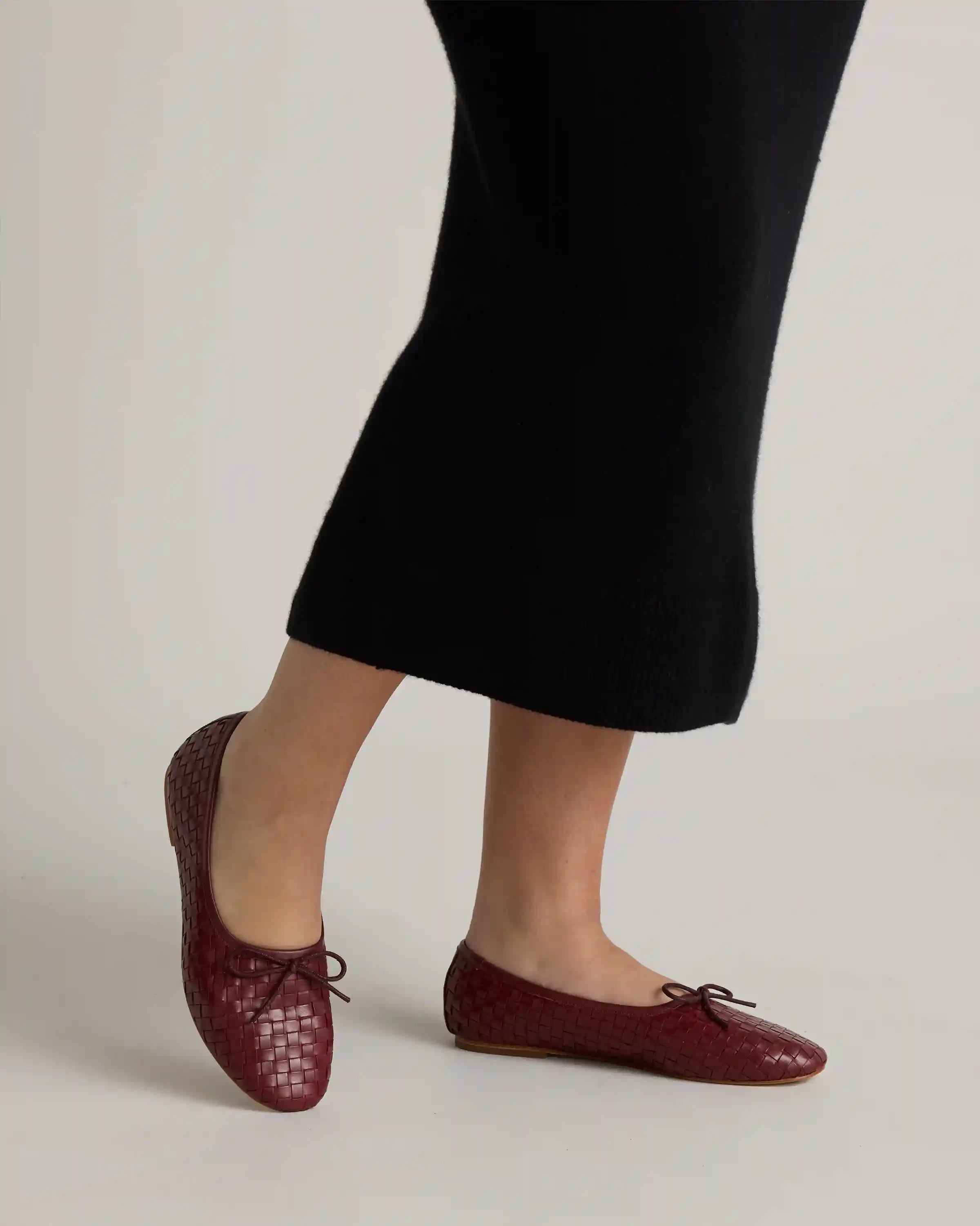 Italian Leather Handwoven Ballet Flat