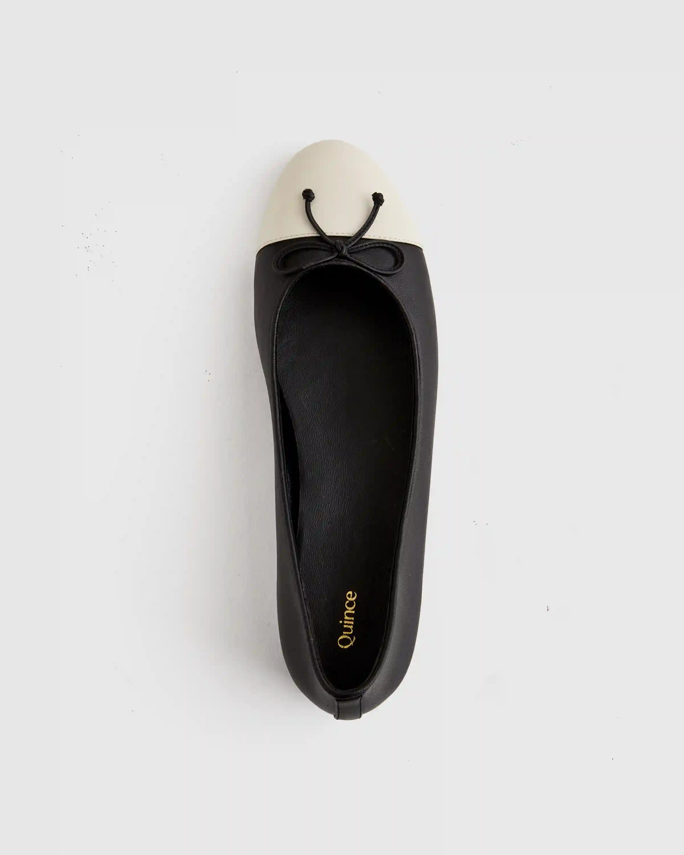 Italian Leather Cap-Toe Ballet Flat