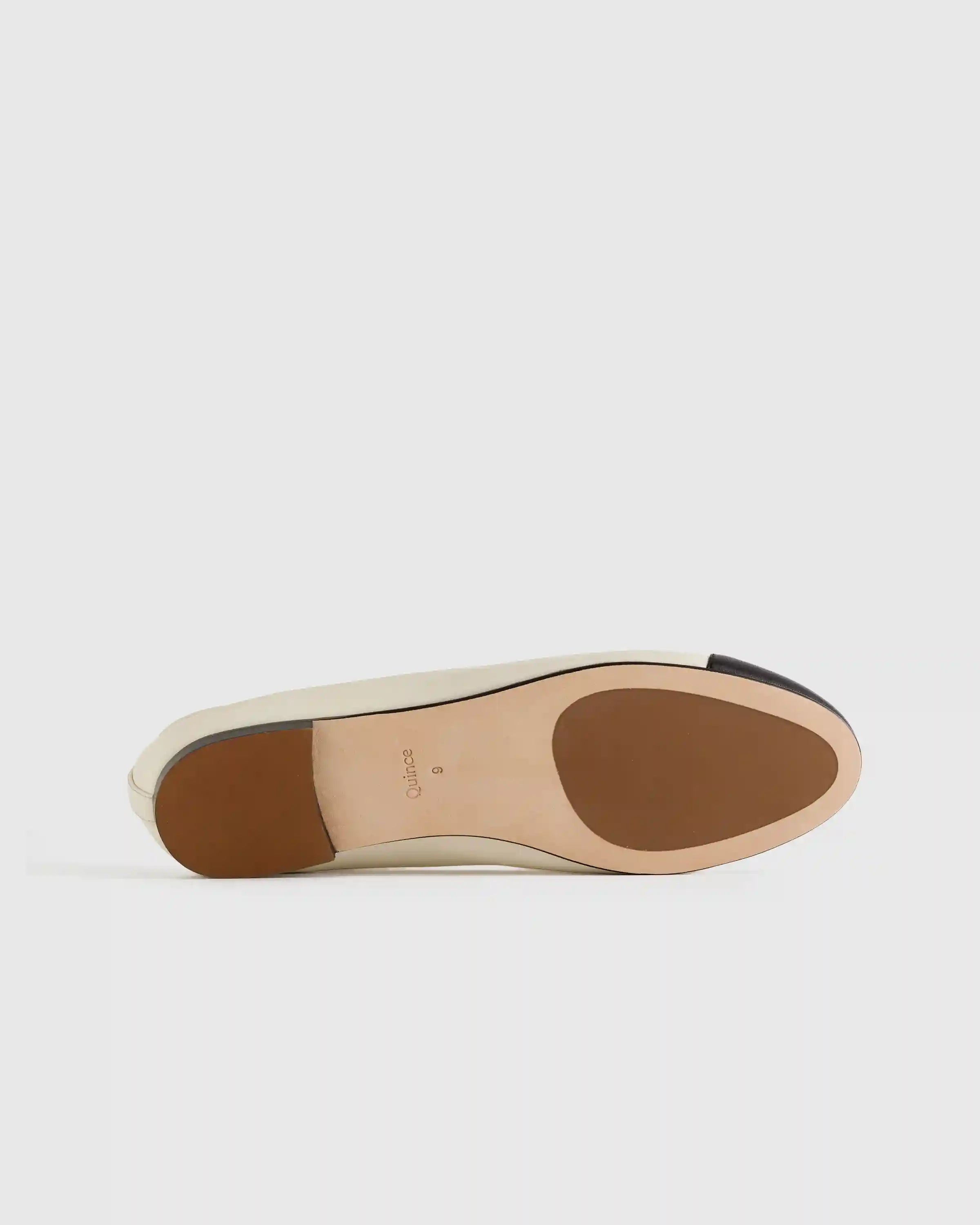 Italian Leather Cap-Toe Ballet Flat