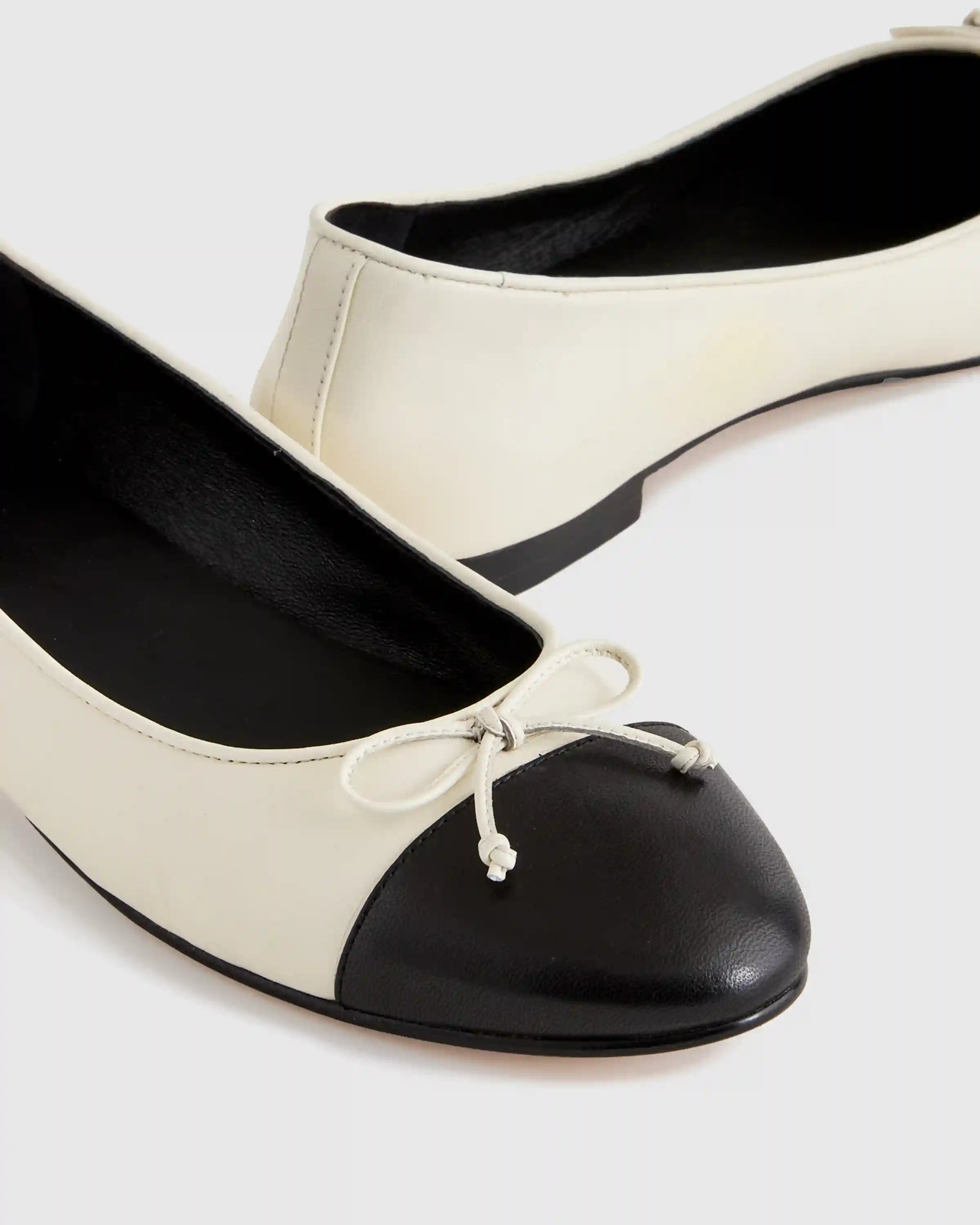 Italian Leather Cap-Toe Ballet Flat