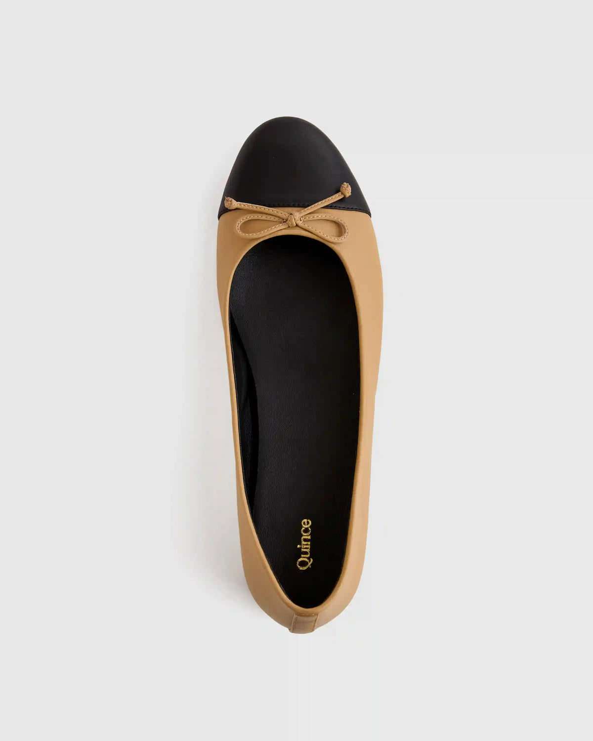 Italian Leather Cap-Toe Ballet Flat