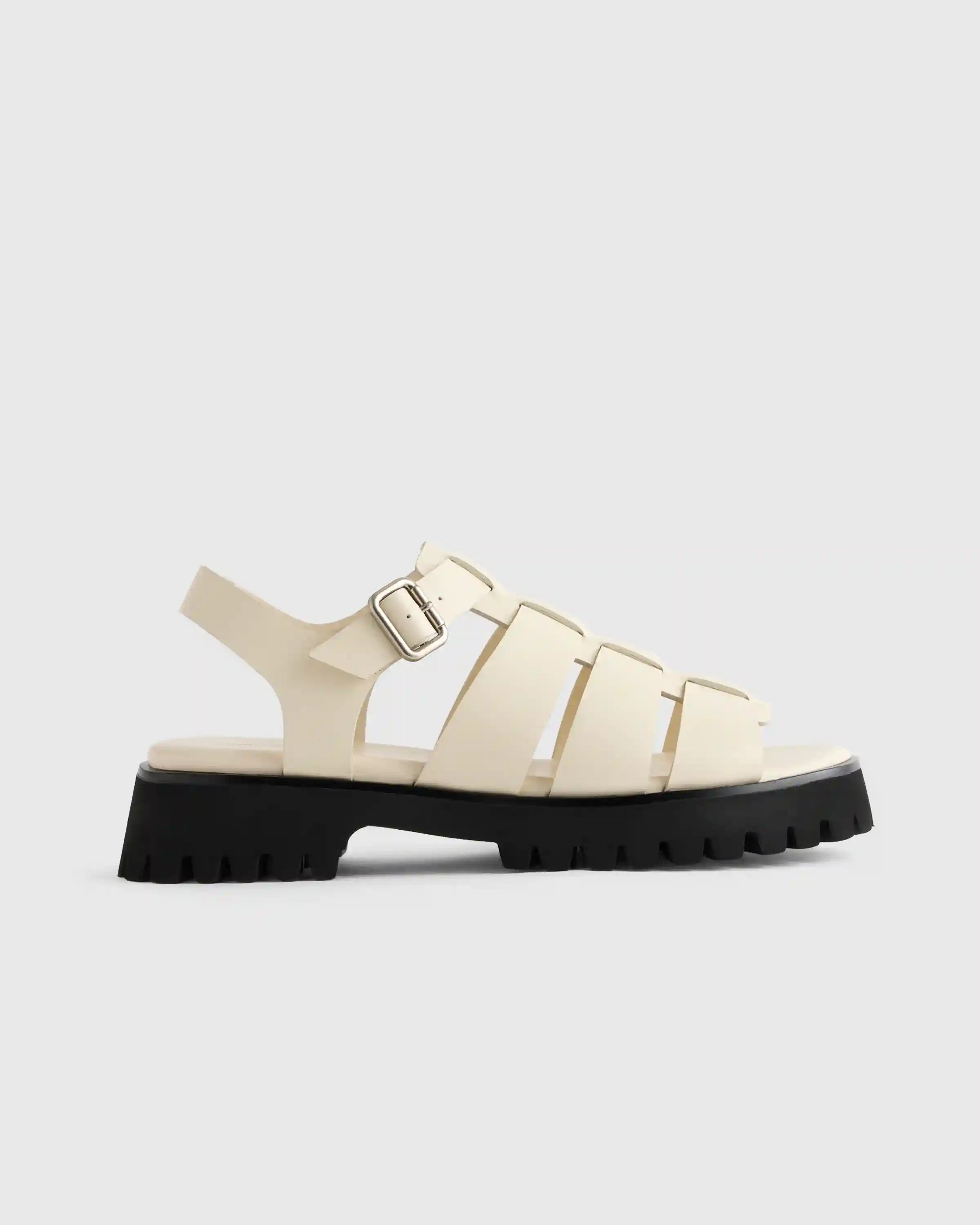 Italian Leather Lug Sole Fisherman Sandal