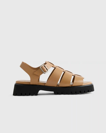Italian Leather Lug Sole Fisherman Sandal