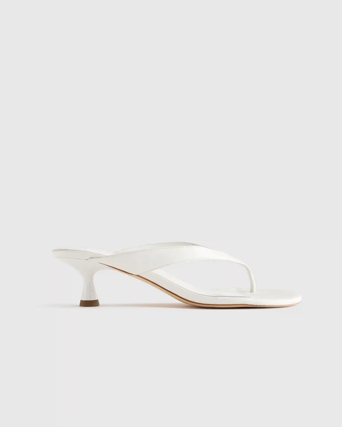 Italian Leather Thong Kitten Heel Sandal