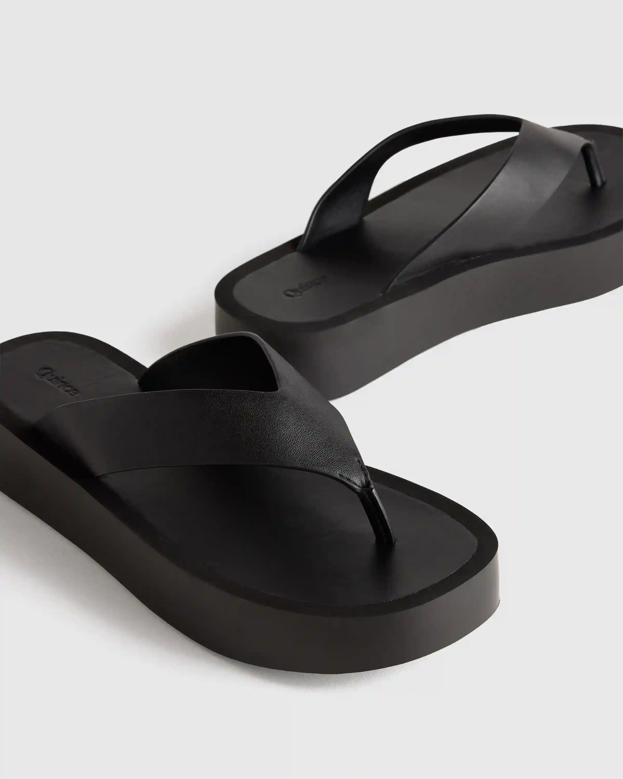 Italian Leather Thong Platform Sandal