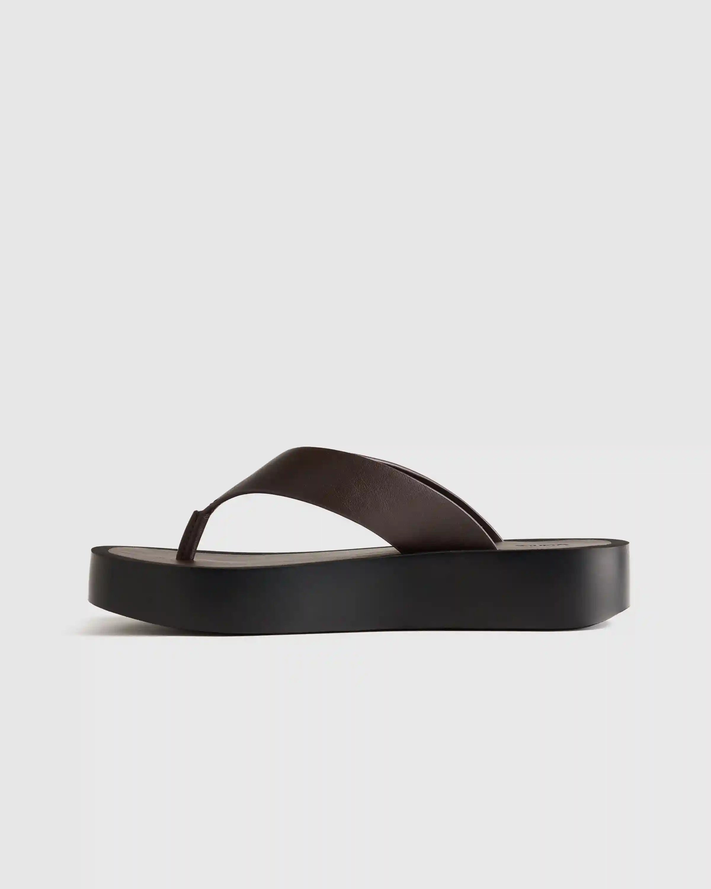 Italian Leather Thong Platform Sandal
