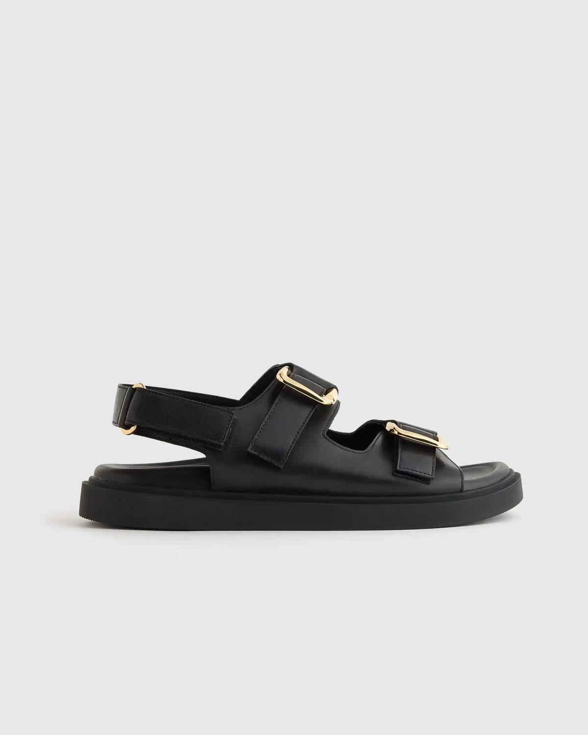 Italian Leather Double Buckle Slingback Sandal