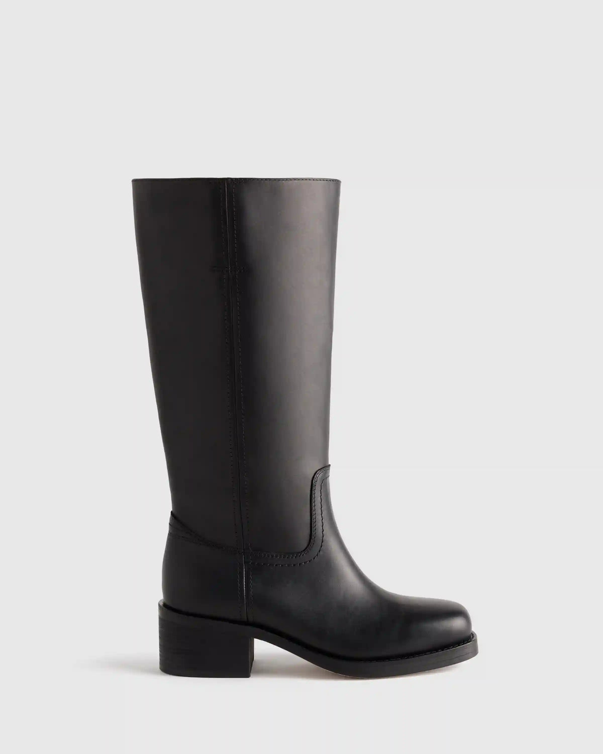 Italian Leather Block Heel Boot