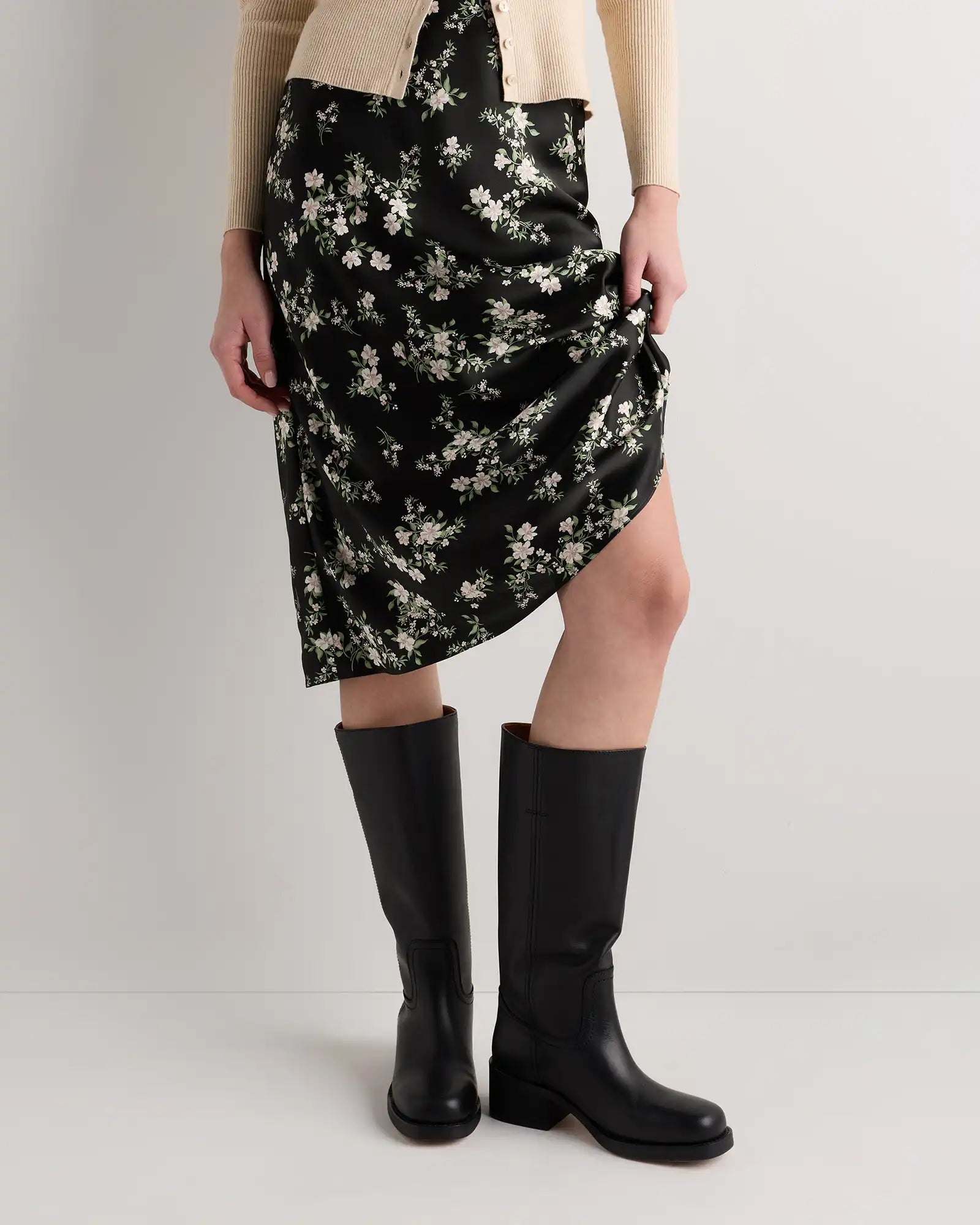 Italian Leather Block Heel Boot