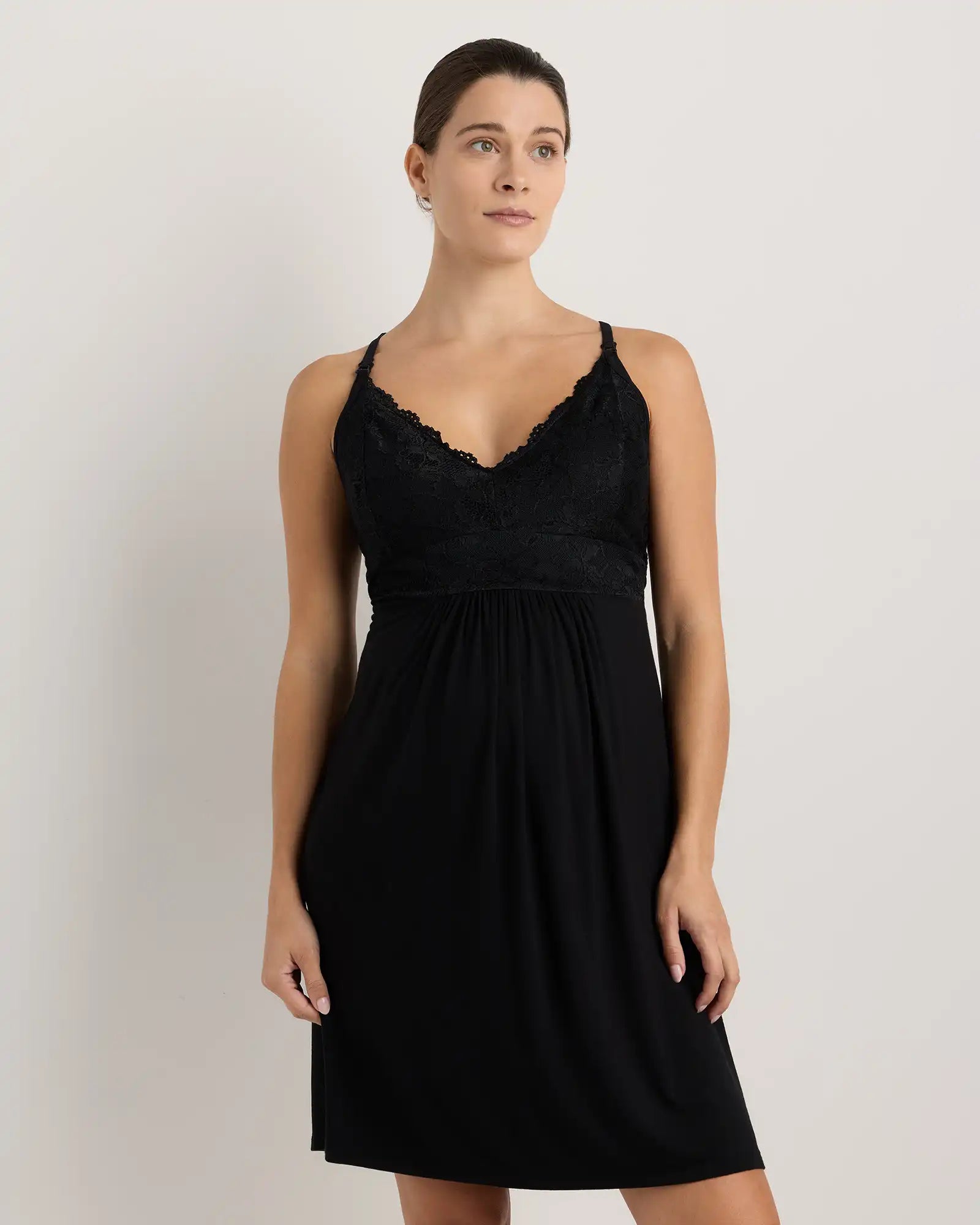 Bamboo Jersey Lace Detail Maternity & Nursing Nightgown