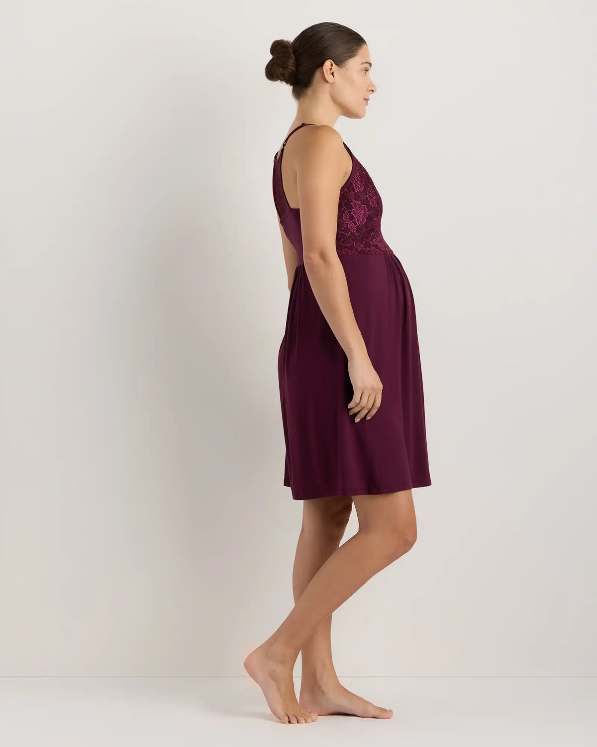 Bamboo Jersey Lace Detail Maternity & Nursing Nightgown