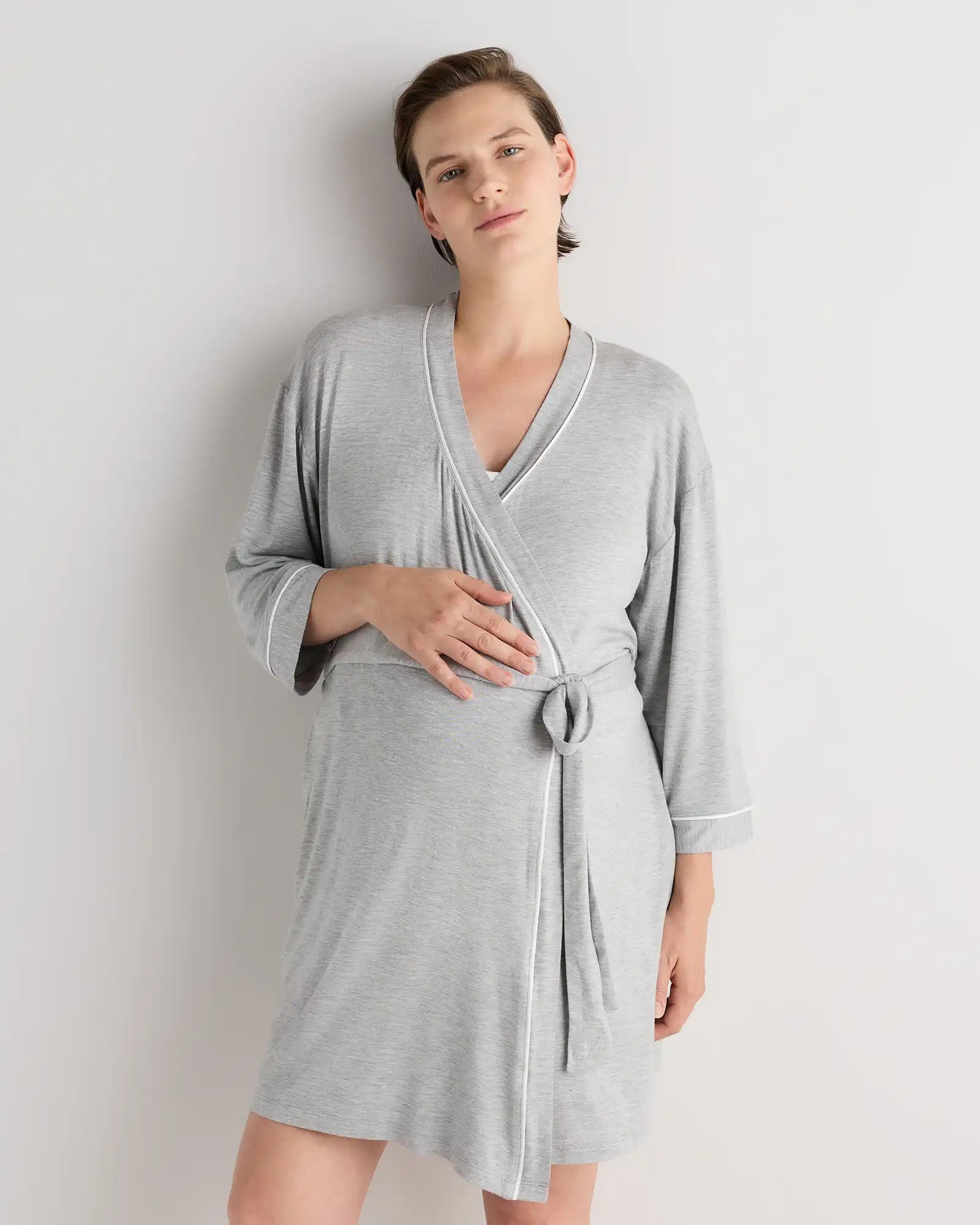 Bamboo Jersey Maternity Robe