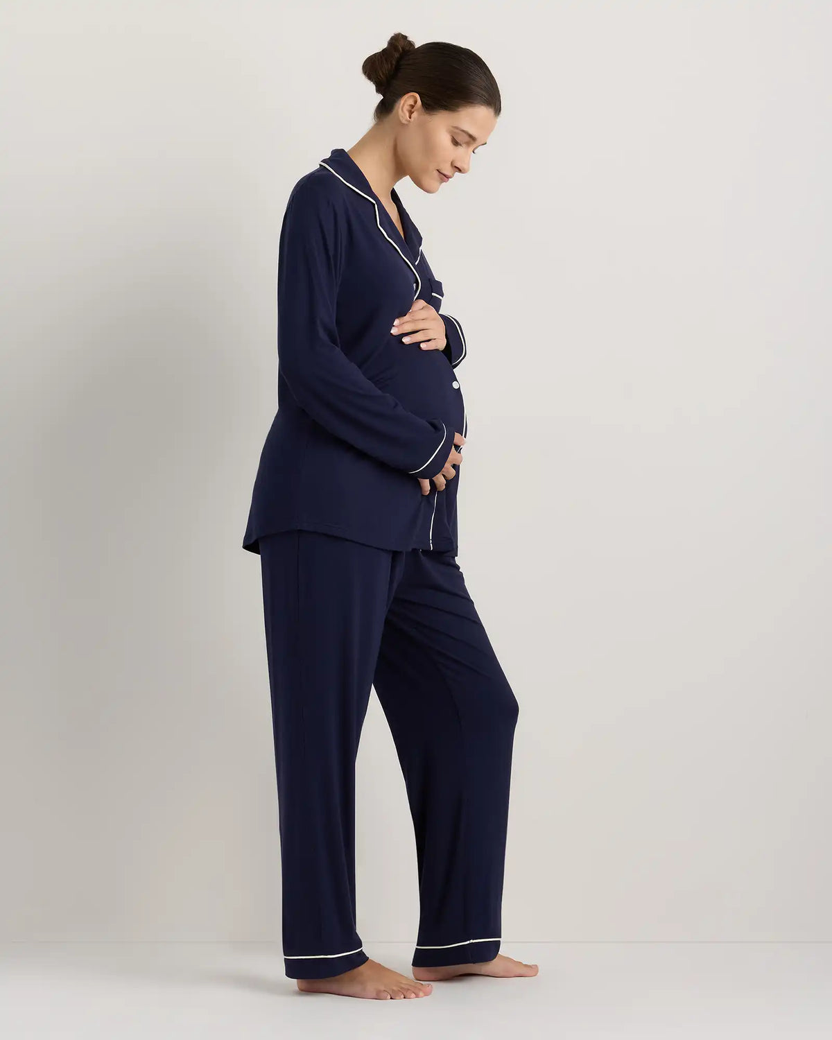 Bamboo Jersey Maternity Long Sleeve Pajama Set