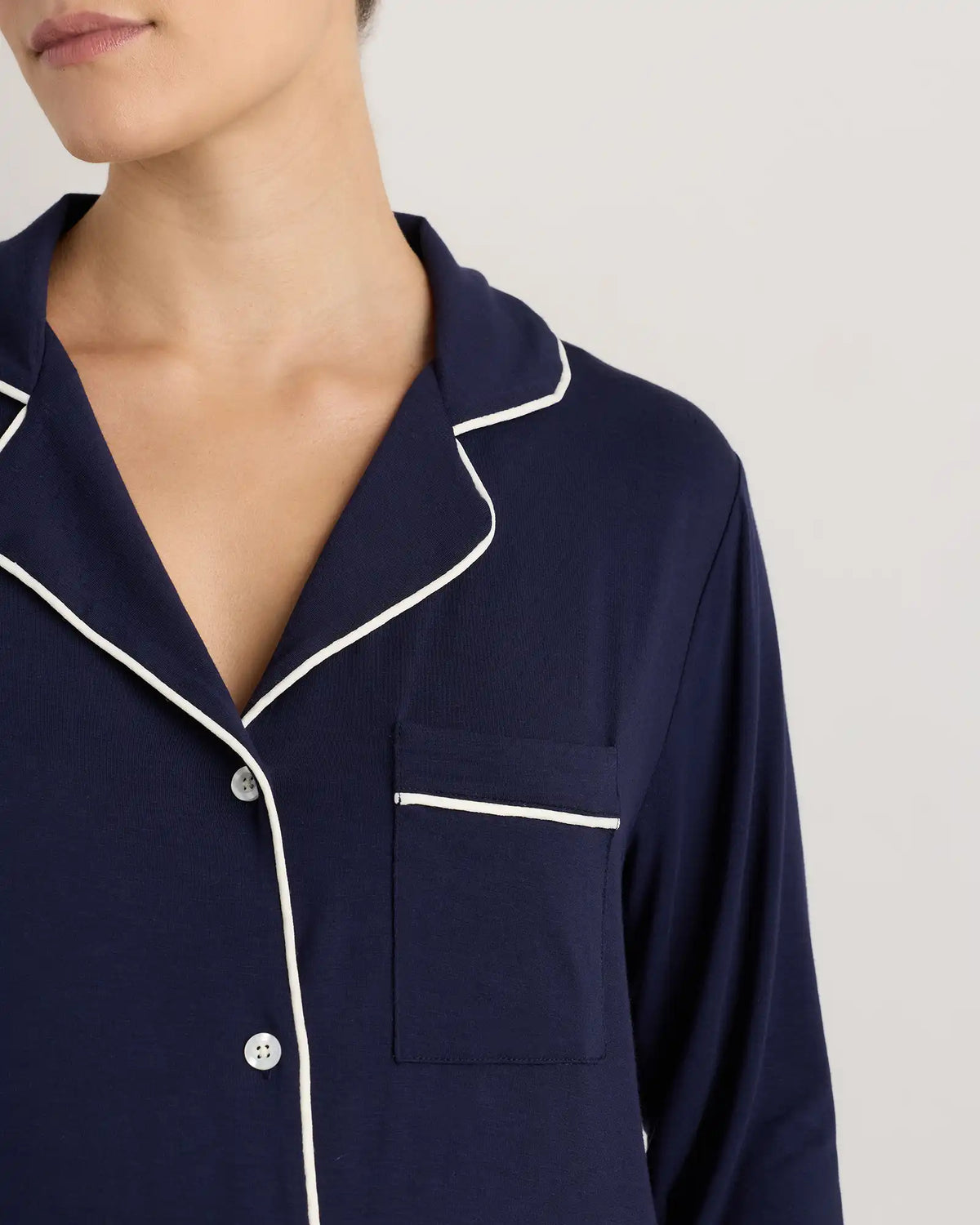Bamboo Jersey Maternity Long Sleeve Pajama Set