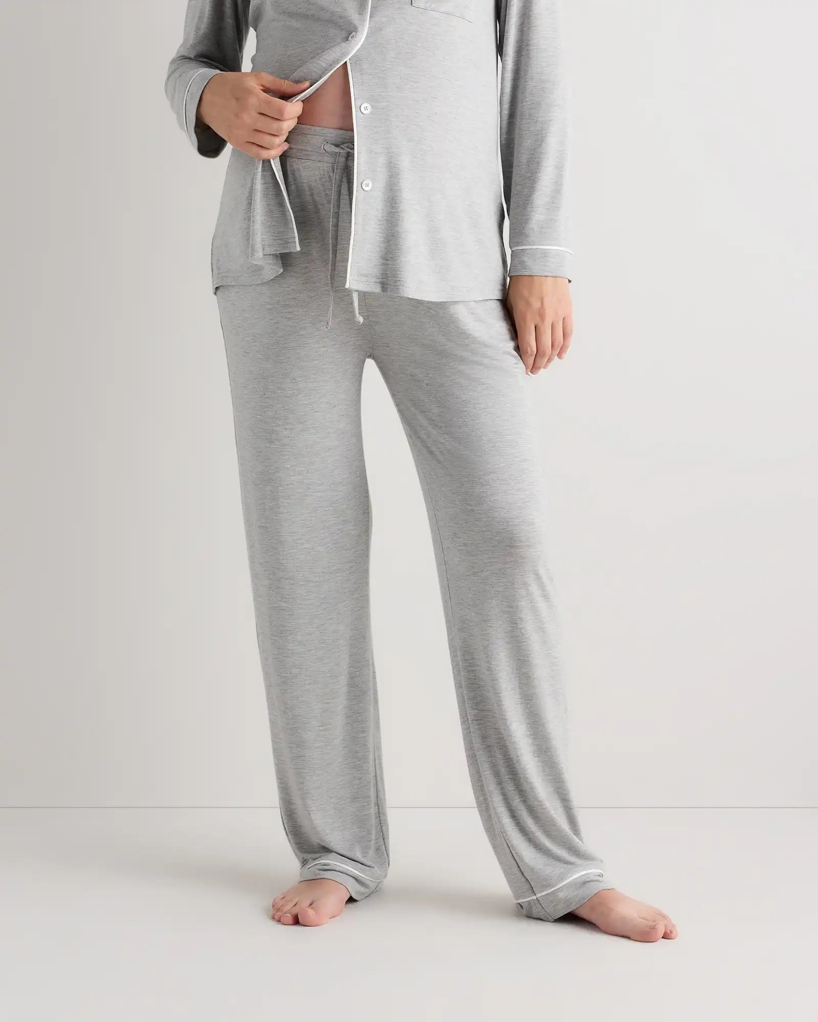 Bamboo Jersey Maternity Long Sleeve Pajama Set