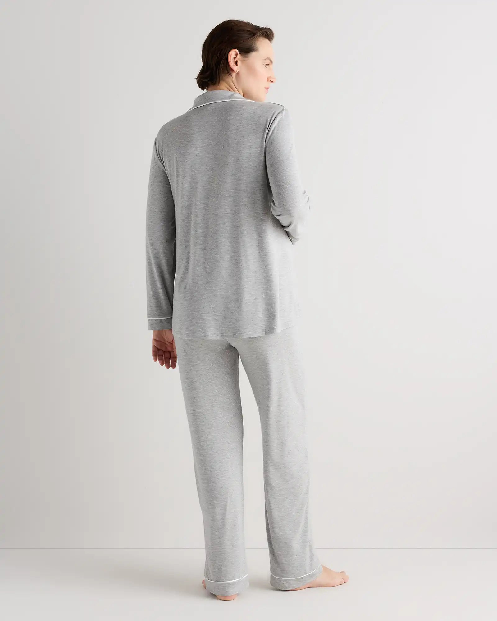 Bamboo Jersey Maternity Long Sleeve Pajama Set