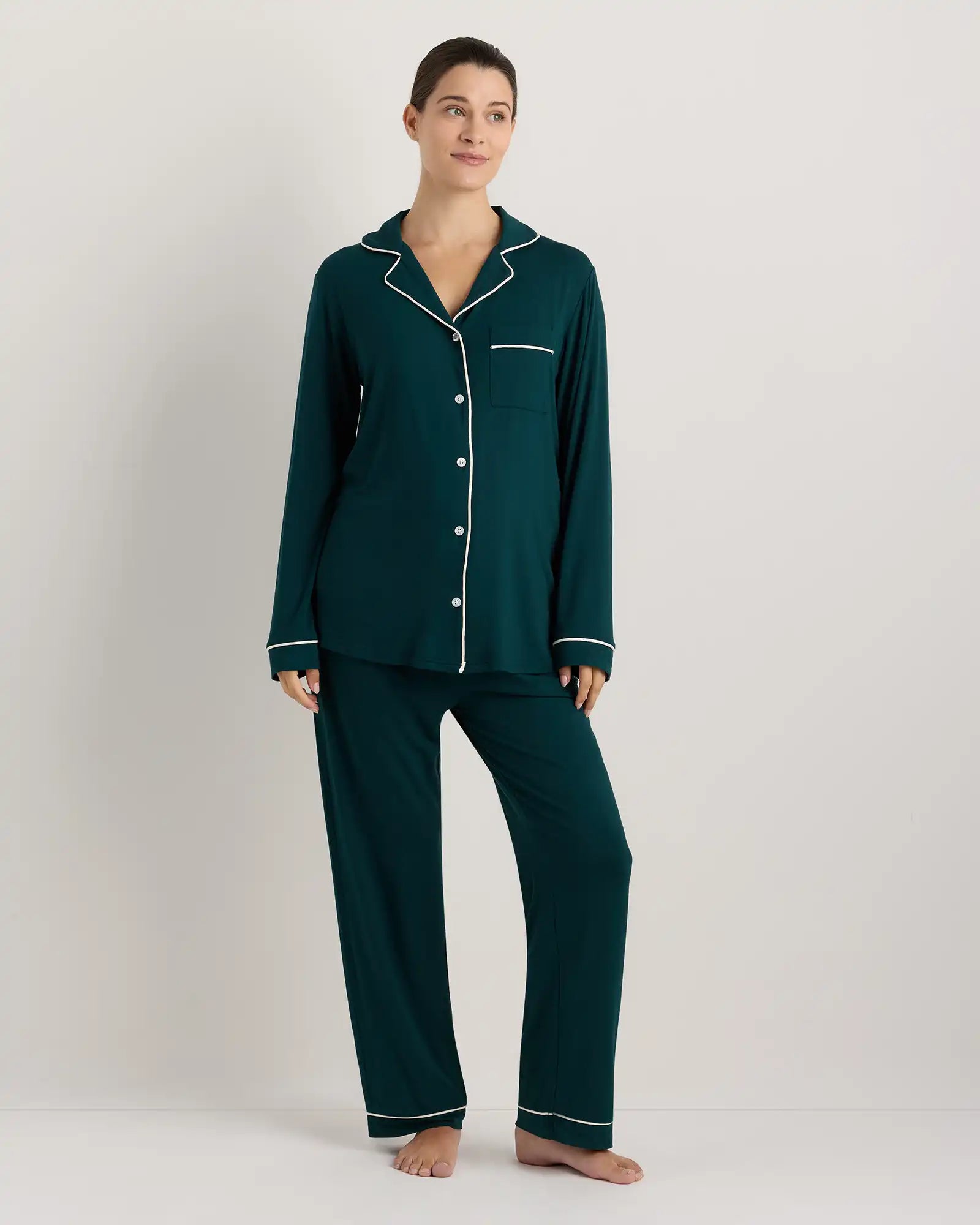 Bamboo Jersey Maternity Long Sleeve Pajama Set