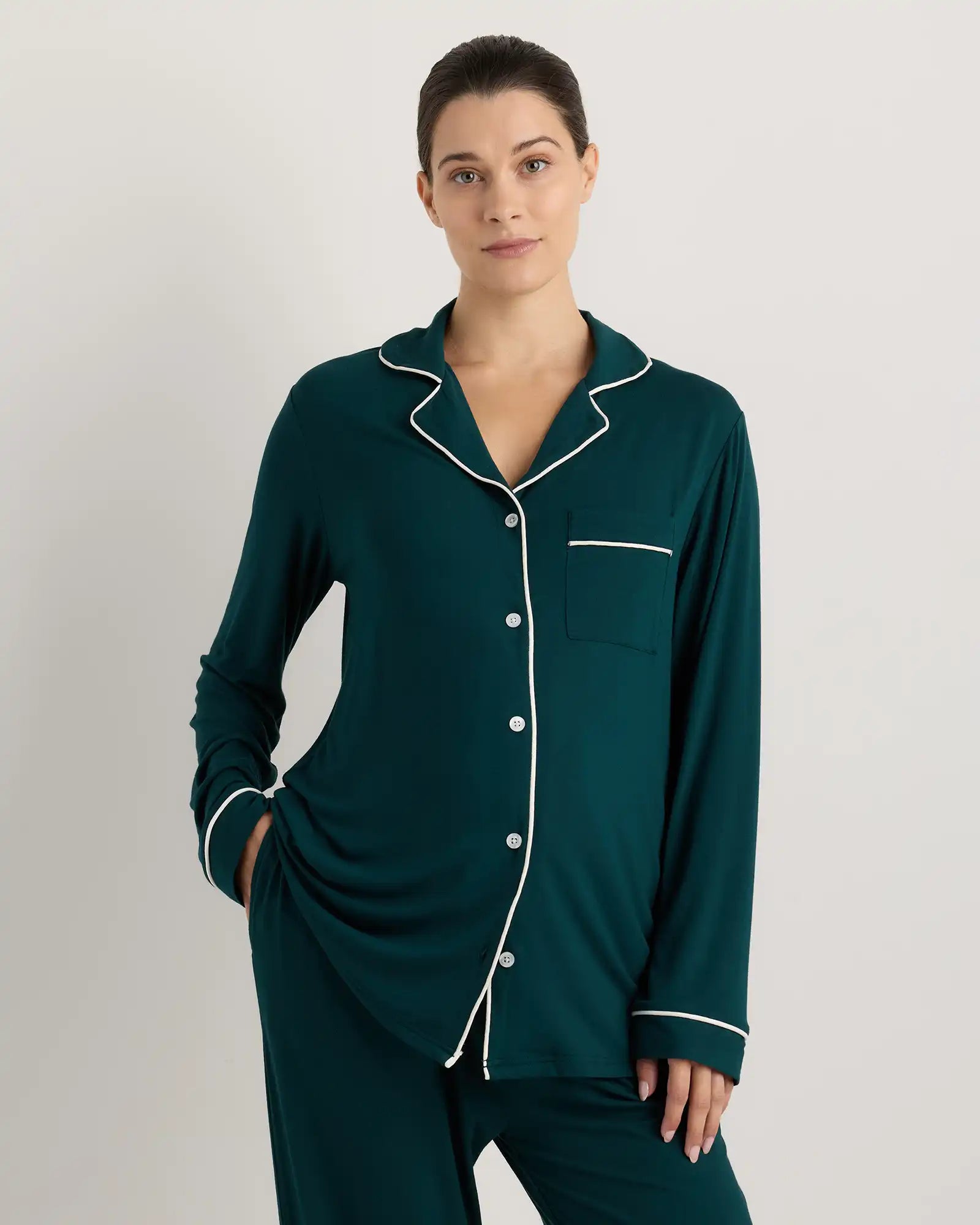 Bamboo Jersey Maternity Long Sleeve Pajama Set