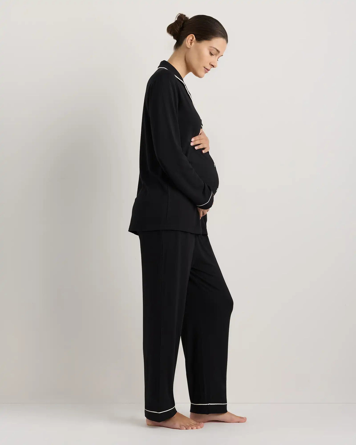 Bamboo Jersey Maternity Long Sleeve Pajama Set