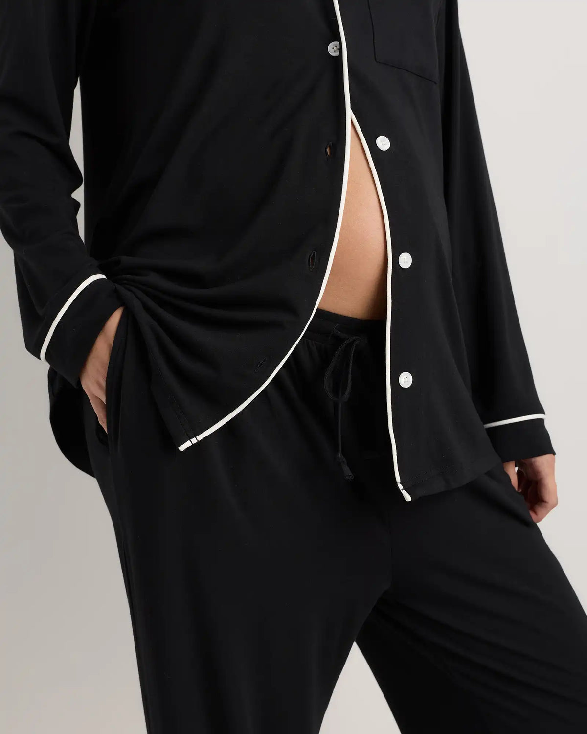 Bamboo Jersey Maternity Long Sleeve Pajama Set