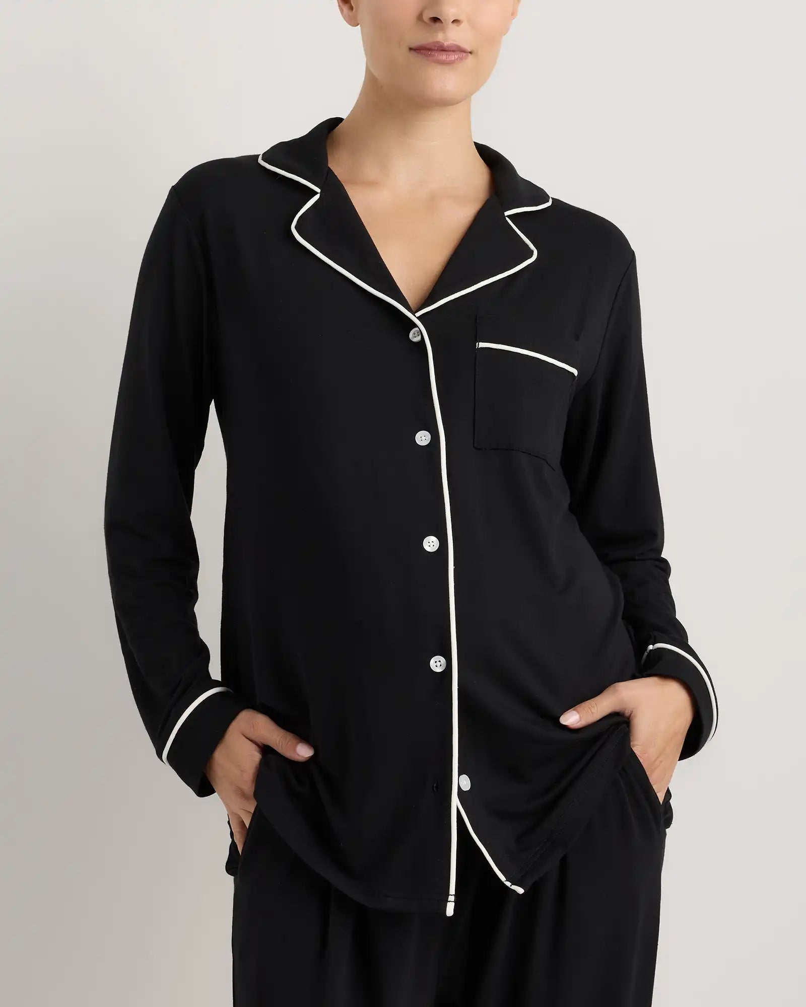 Bamboo Jersey Maternity Long Sleeve Pajama Set