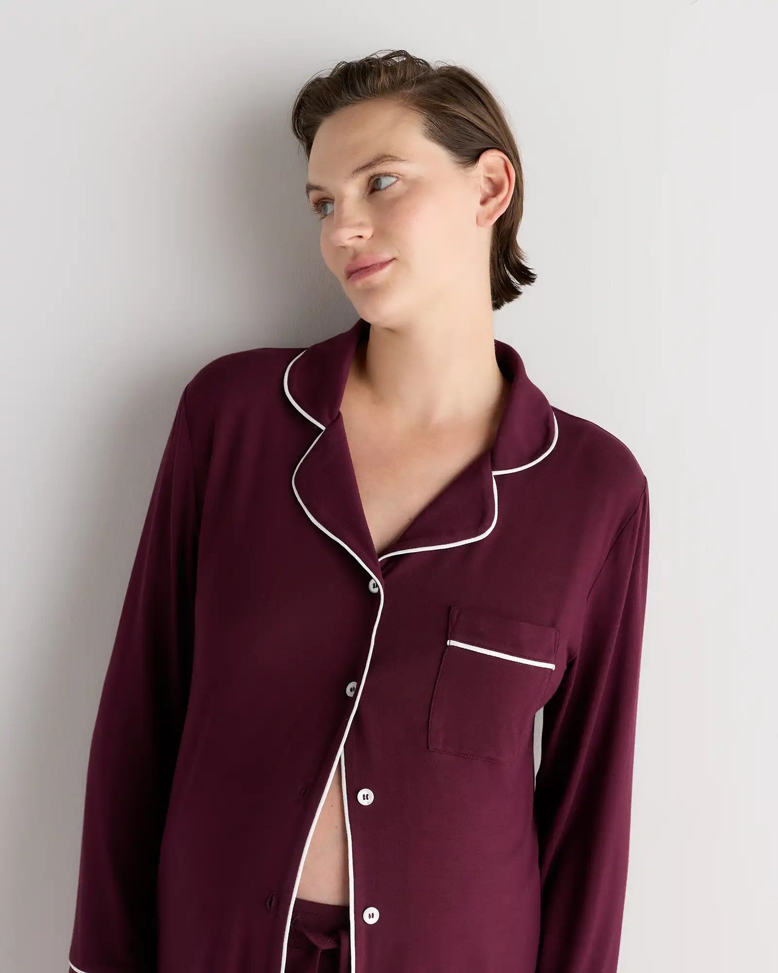 Bamboo Jersey Maternity Long Sleeve Pajama Set
