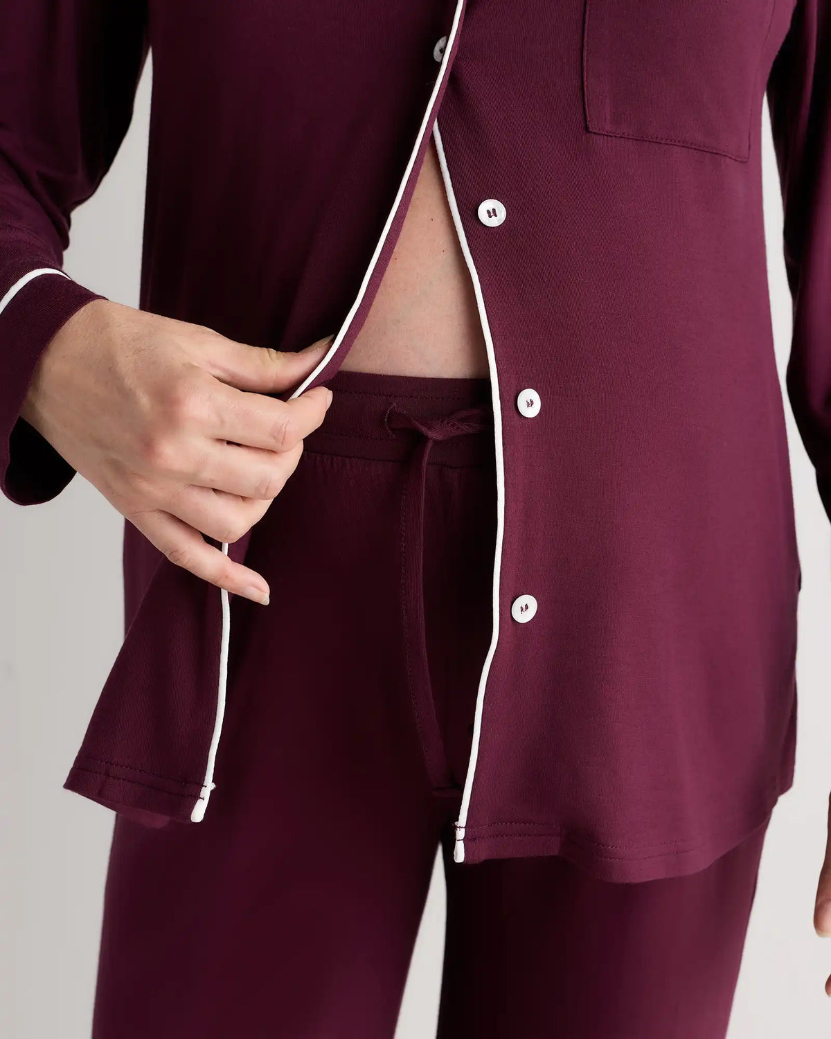 Bamboo Jersey Maternity Long Sleeve Pajama Set