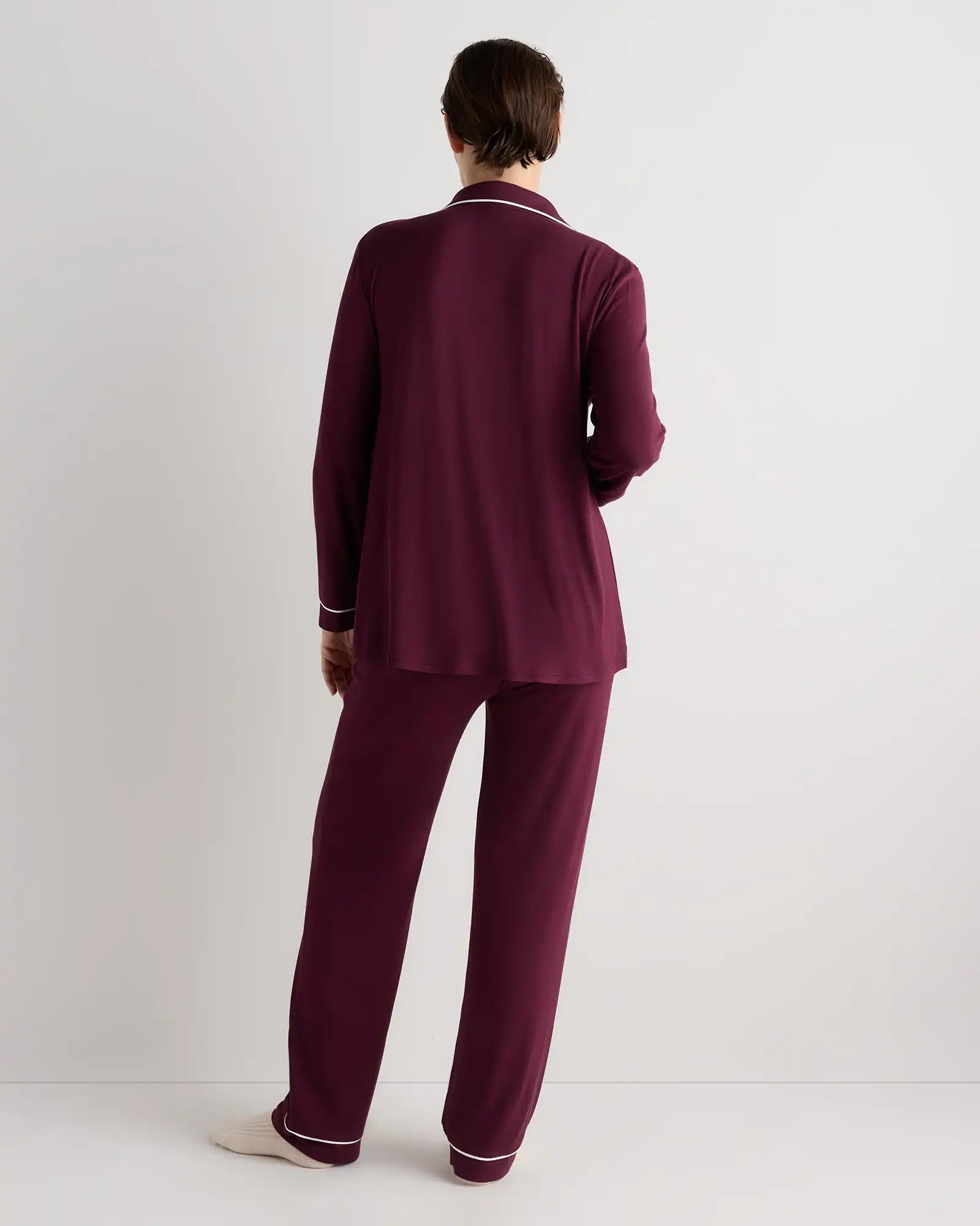 Bamboo Jersey Maternity Long Sleeve Pajama Set