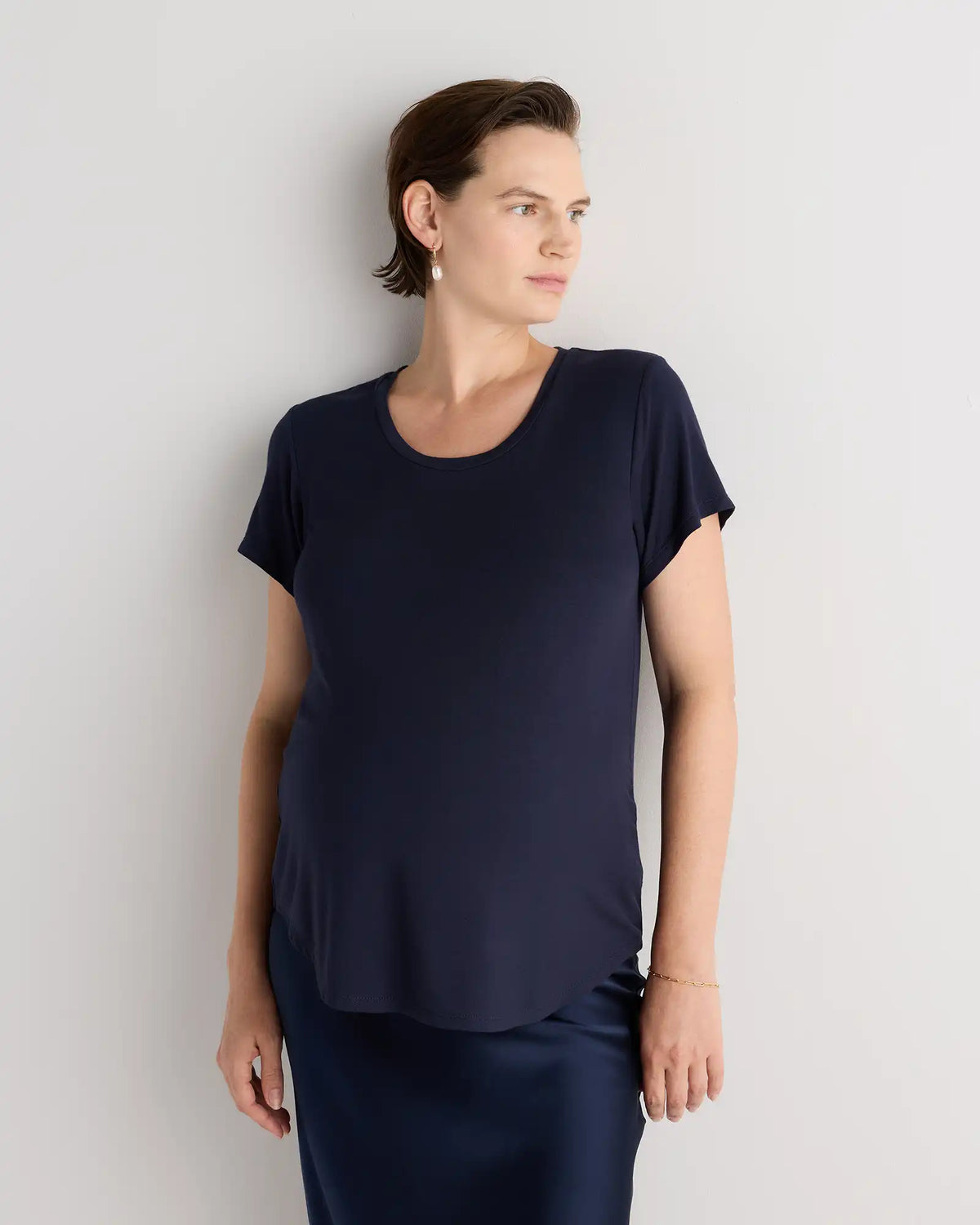 Bamboo Jersey Nursing Scoop Neck Tee