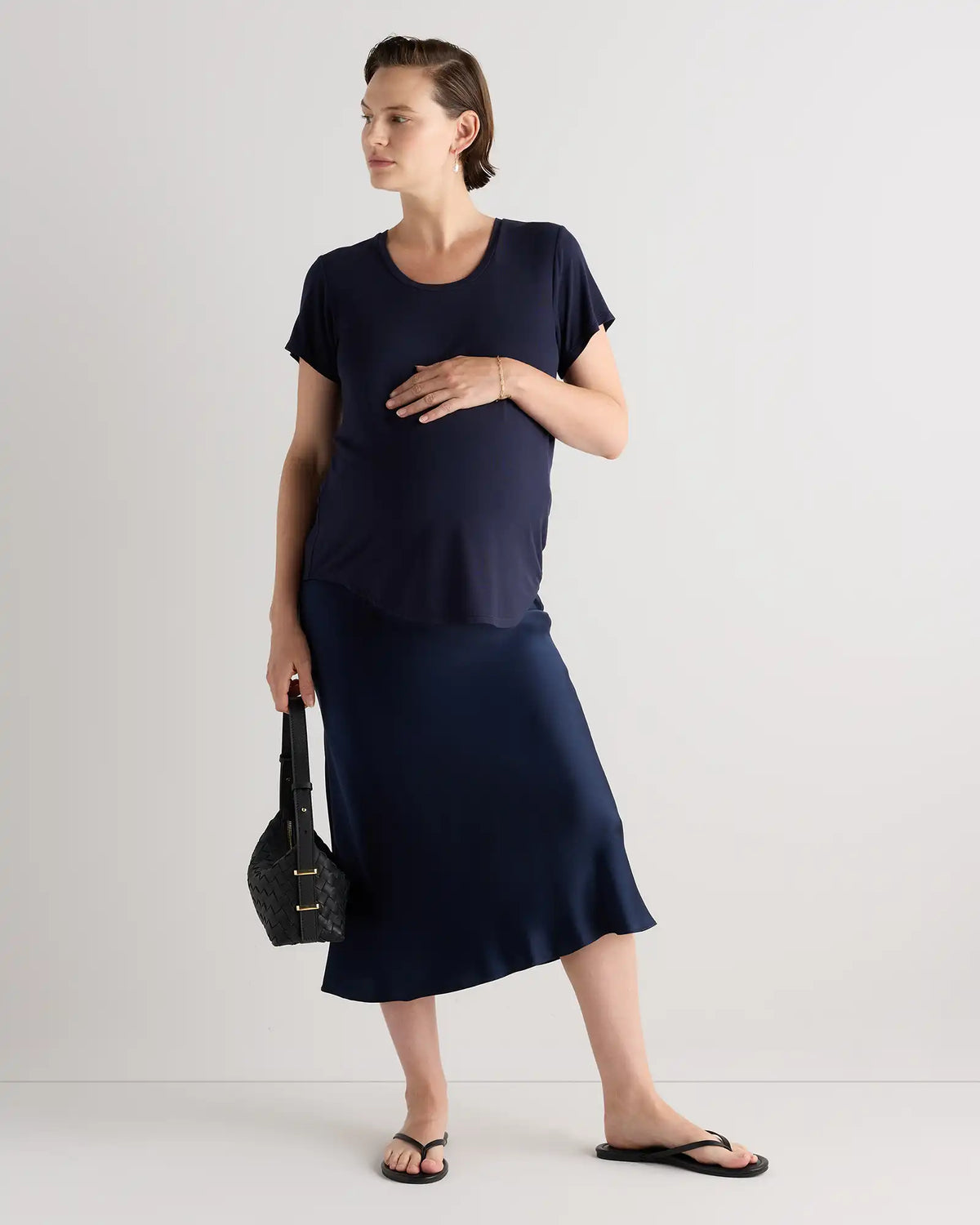 Bamboo Jersey Nursing Scoop Neck Tee