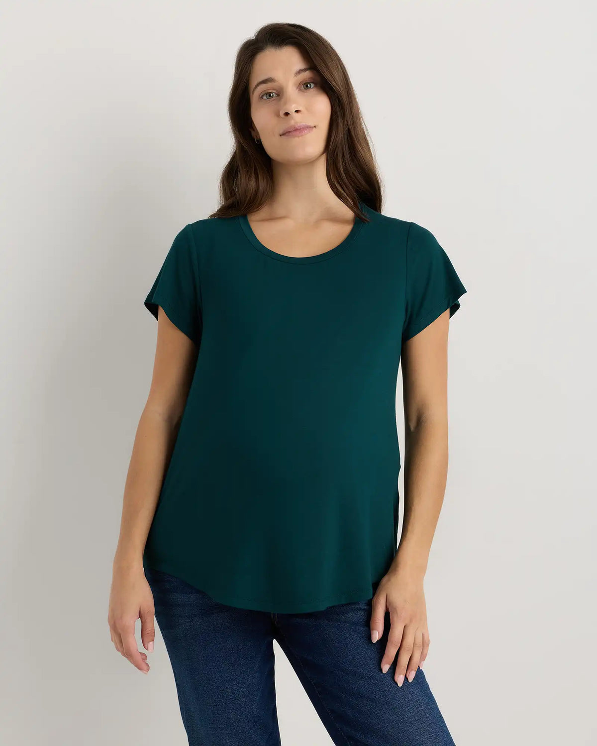 Bamboo Jersey Nursing Scoop Neck Tee
